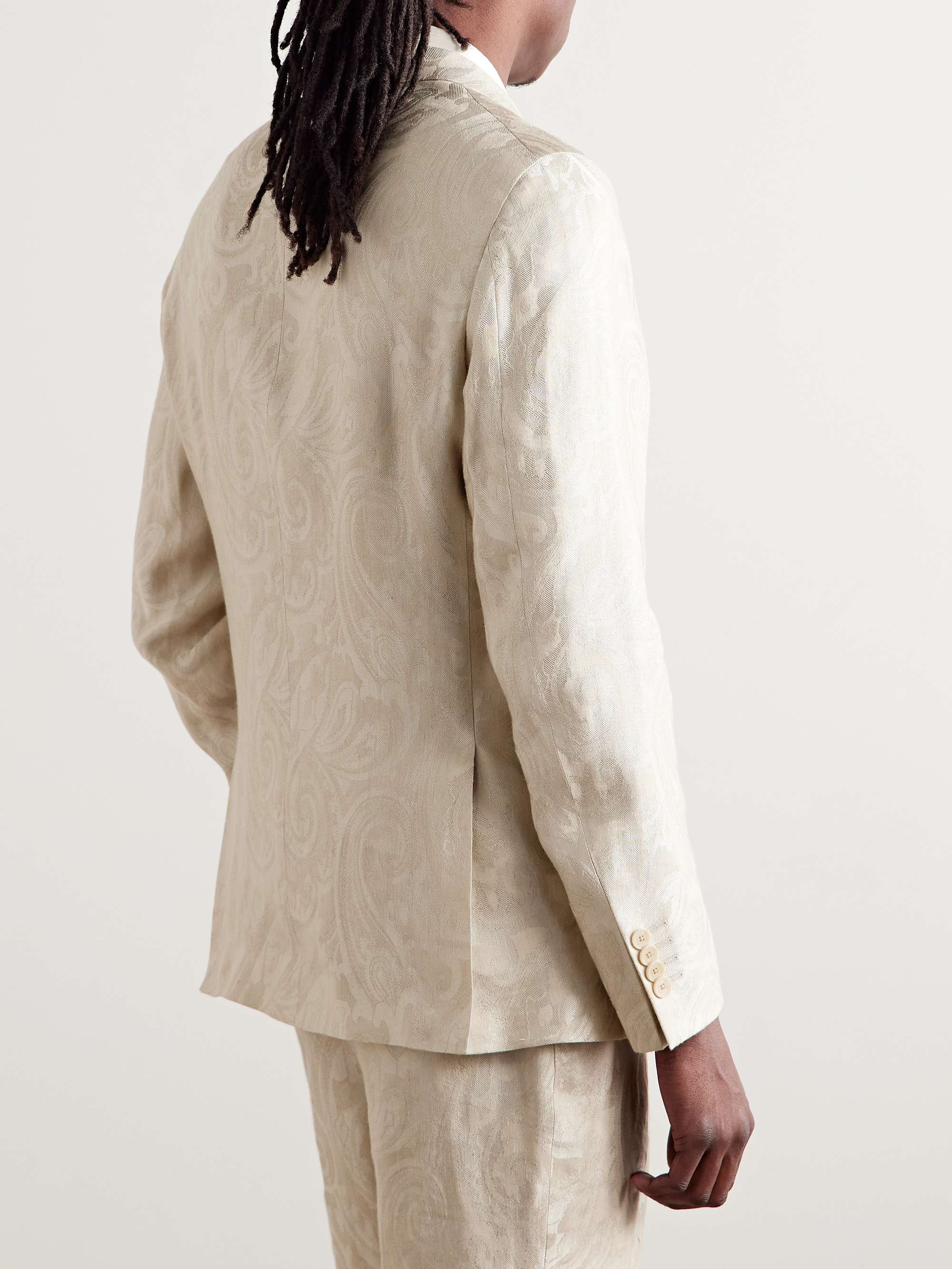 Paisley-Jacquard Linen-Blend Suit Jacket view