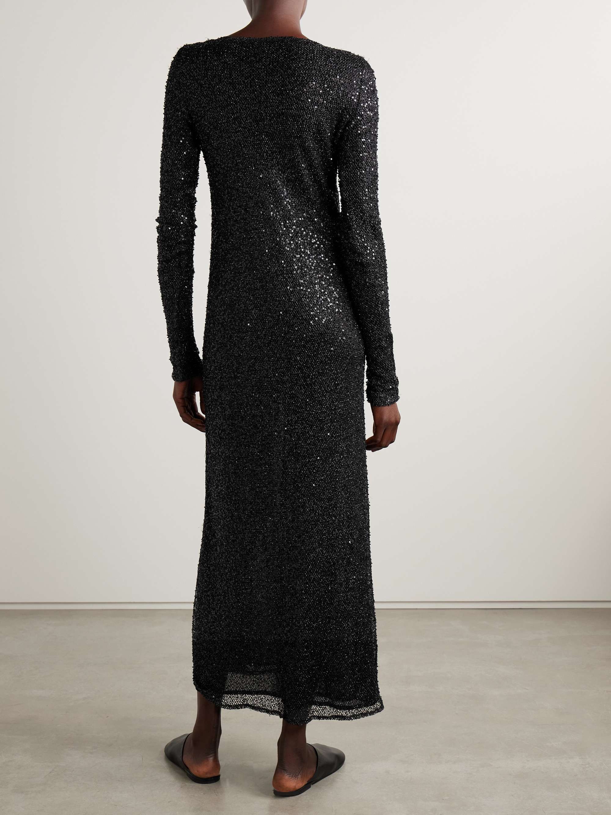 Marlowe embellished metallic knitted midi dress view