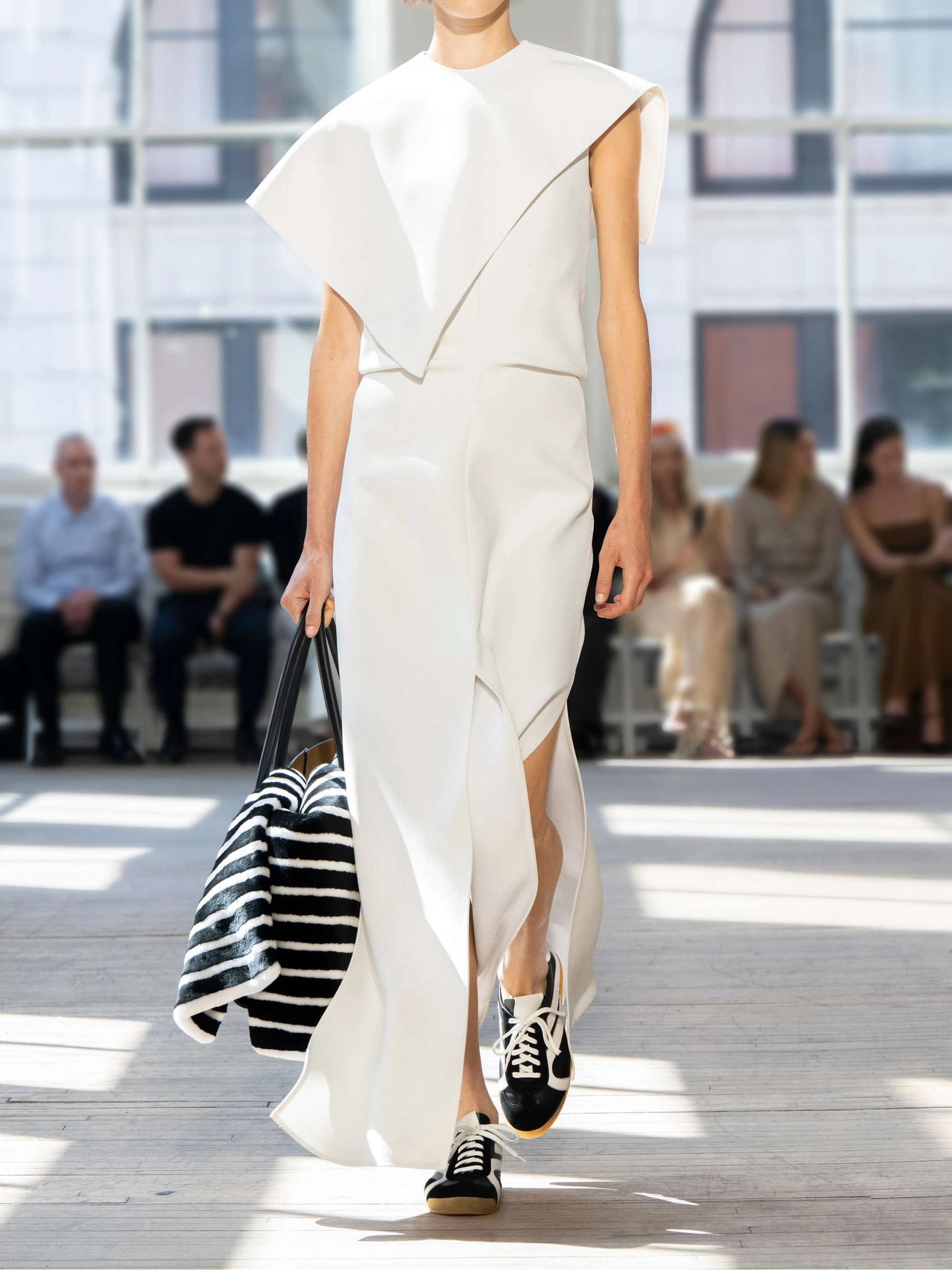 Selene asymmetric draped stretch-crepe maxi dress view