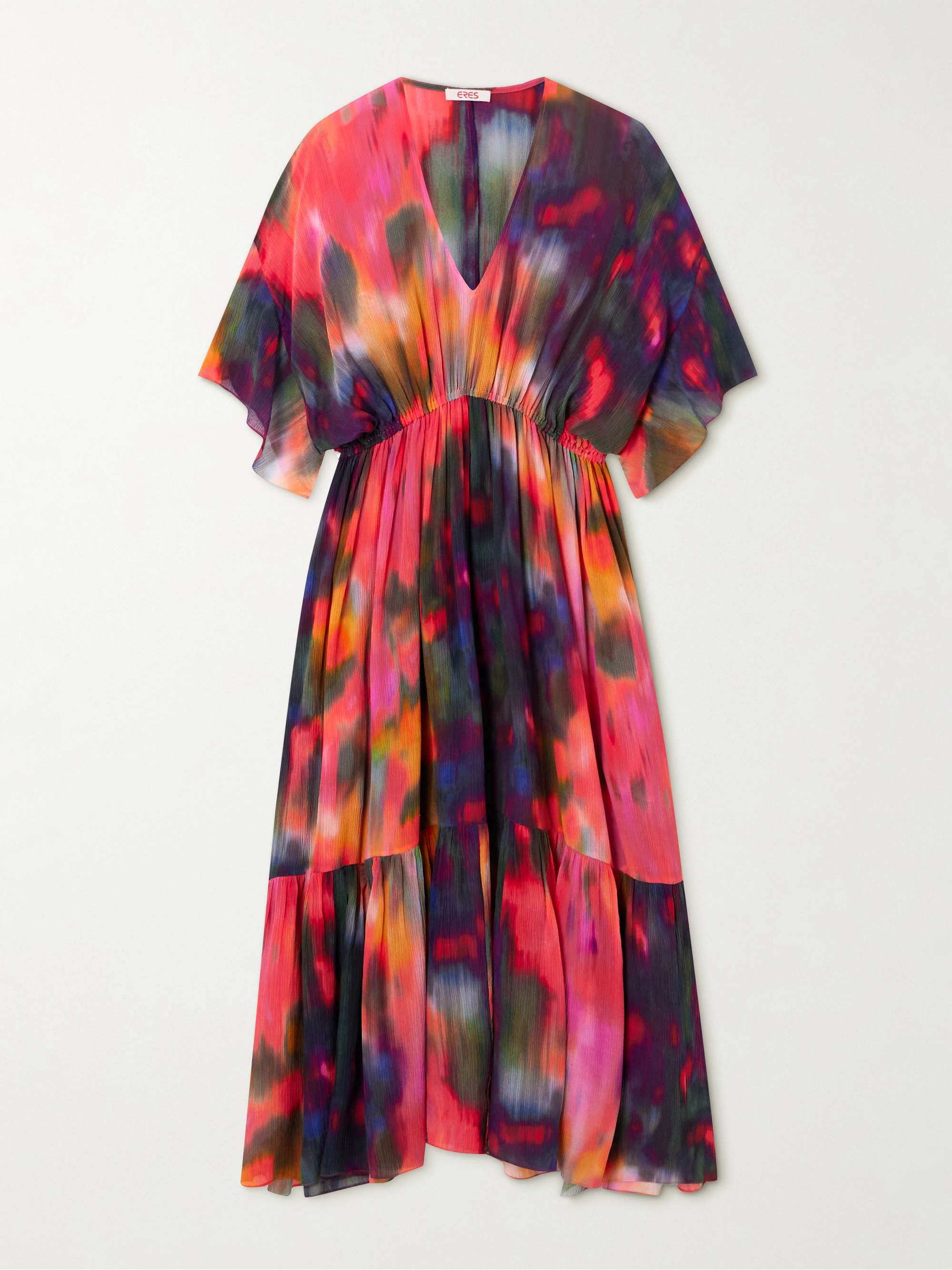 Boreale Infinie tiered printed silk-crepon midi dress view