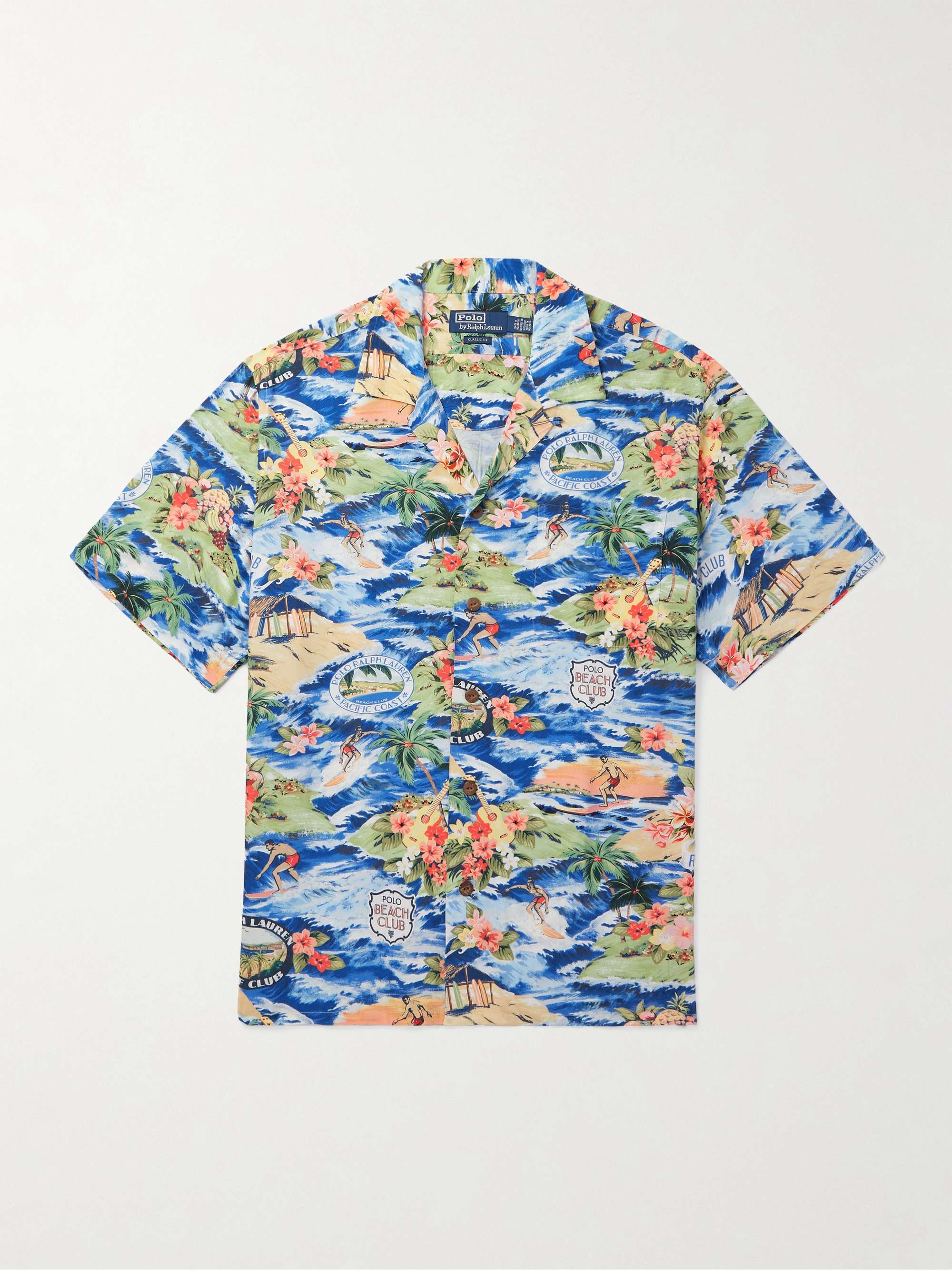 Clady Convertible-Collar Printed Poplin Shirt view