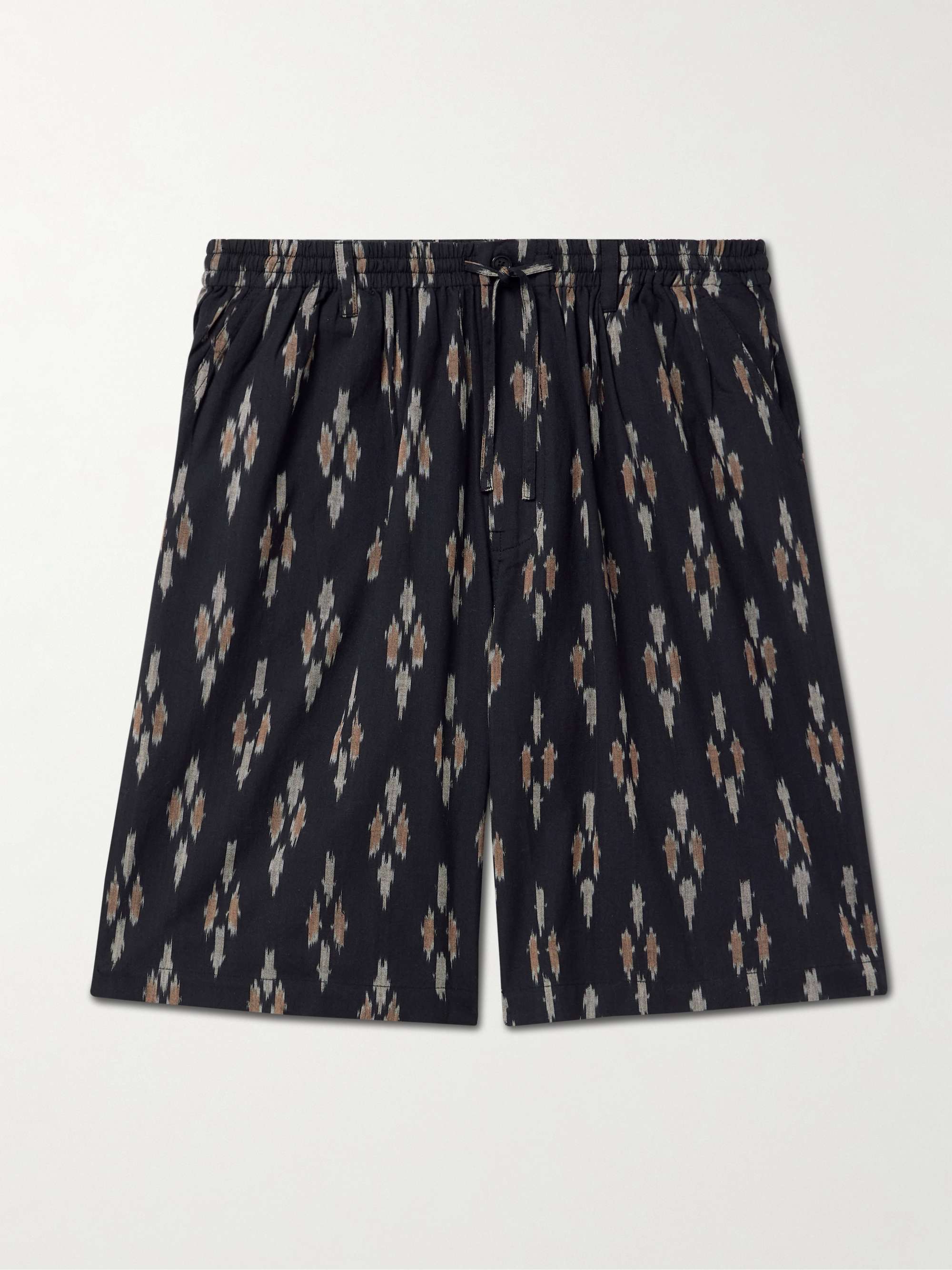 Cotton-Jacquard Wide-Leg Drawstring Shorts view