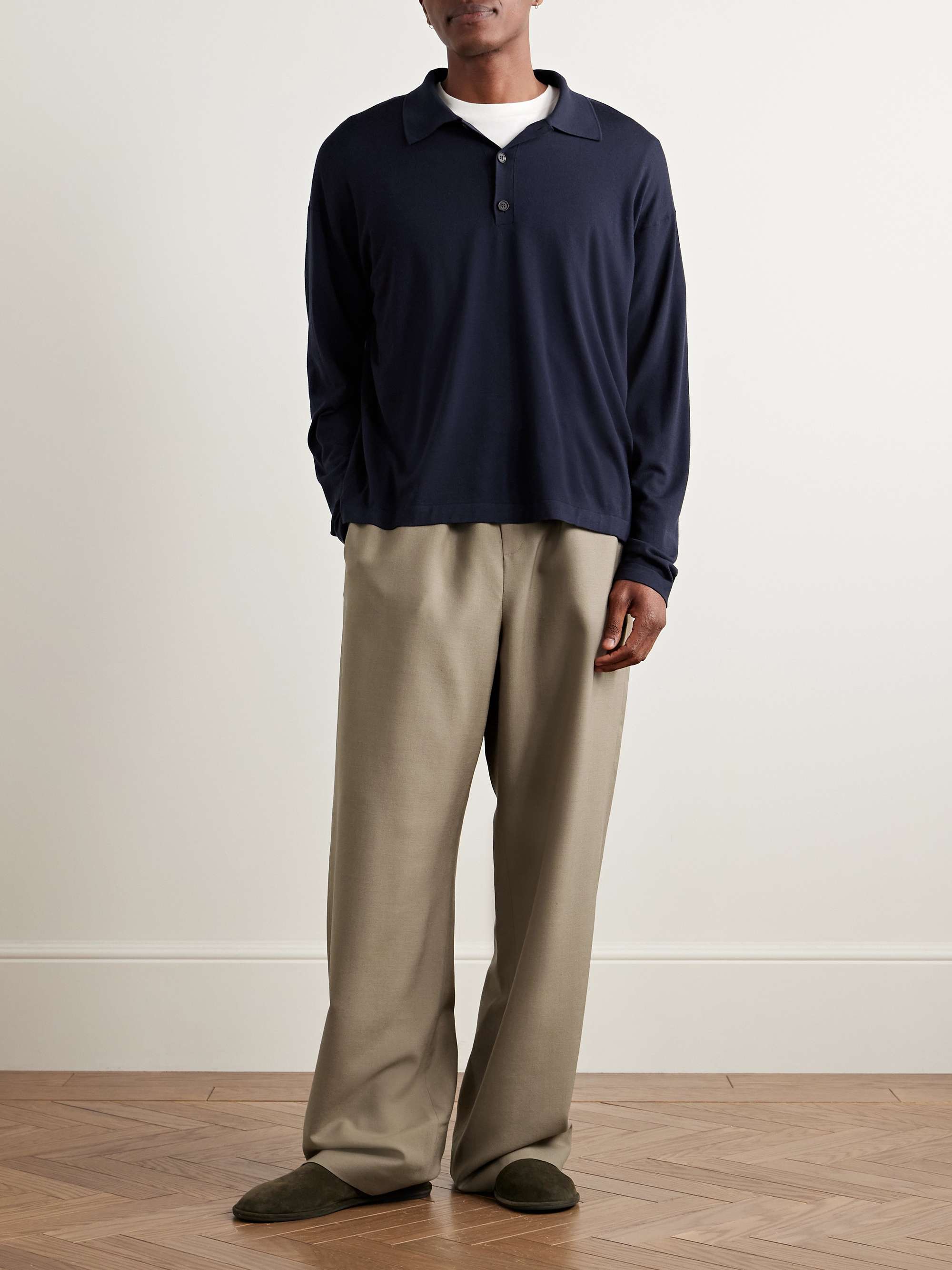 Donatello Straight-Leg Wool and Mohair-Blend Drawstring Trousers view