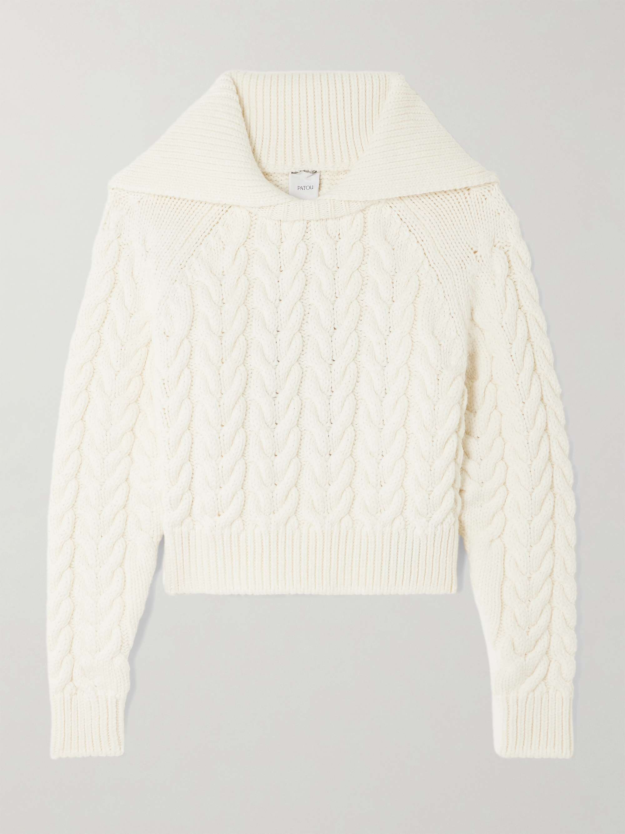 Sailor cropped cable-knit merino wool sweater view