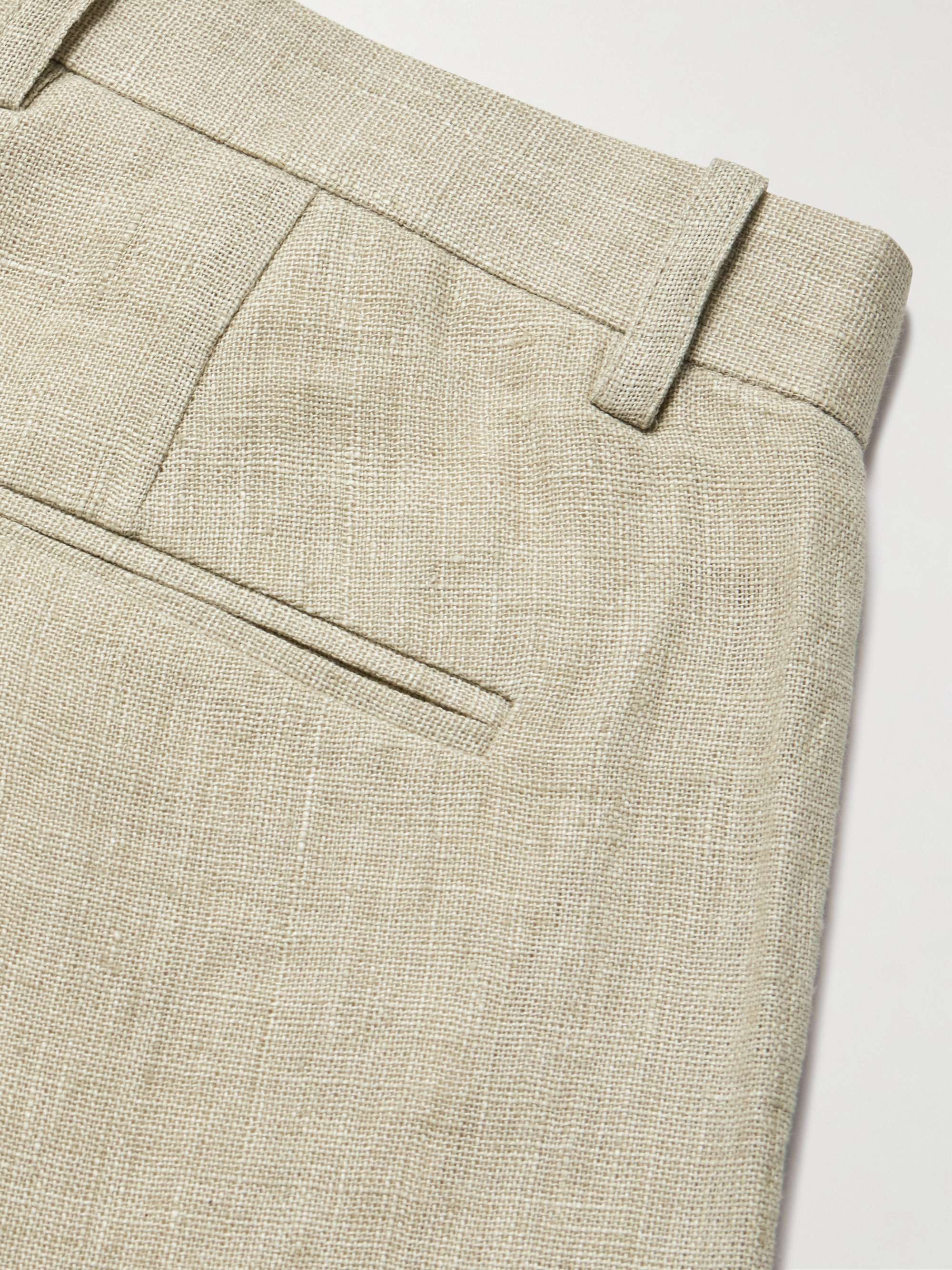 Straight-Leg Embroidered Linen Trousers view