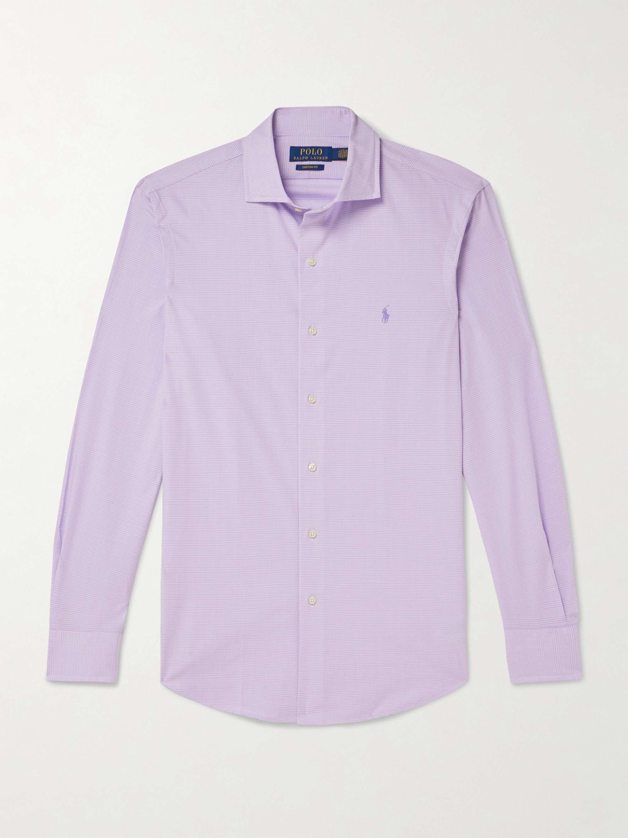 Logo-Embroidered Checked Cotton-Blend Poplin Shirt view