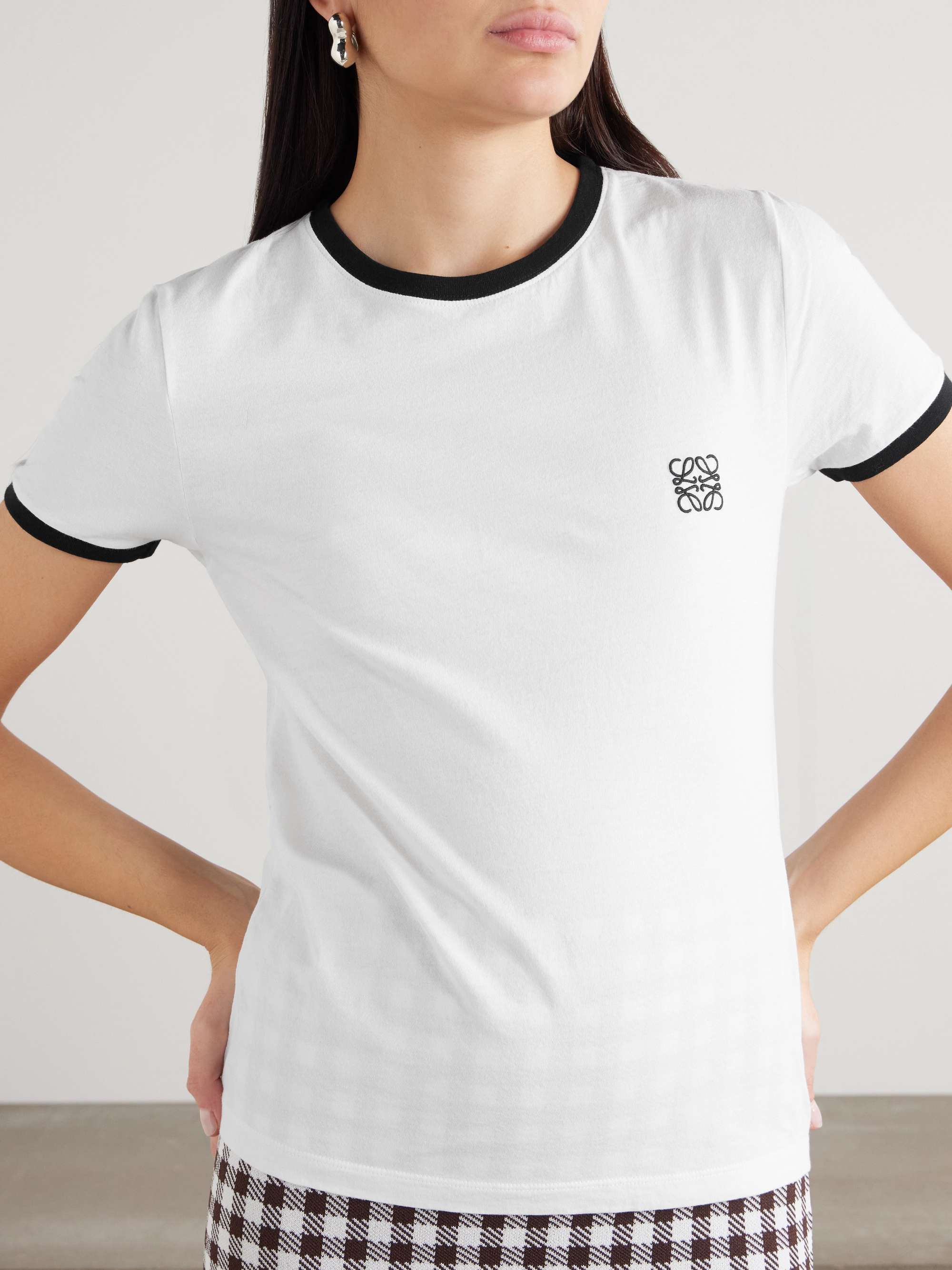 Anagram embroidered cotton-jersey T-shirt view