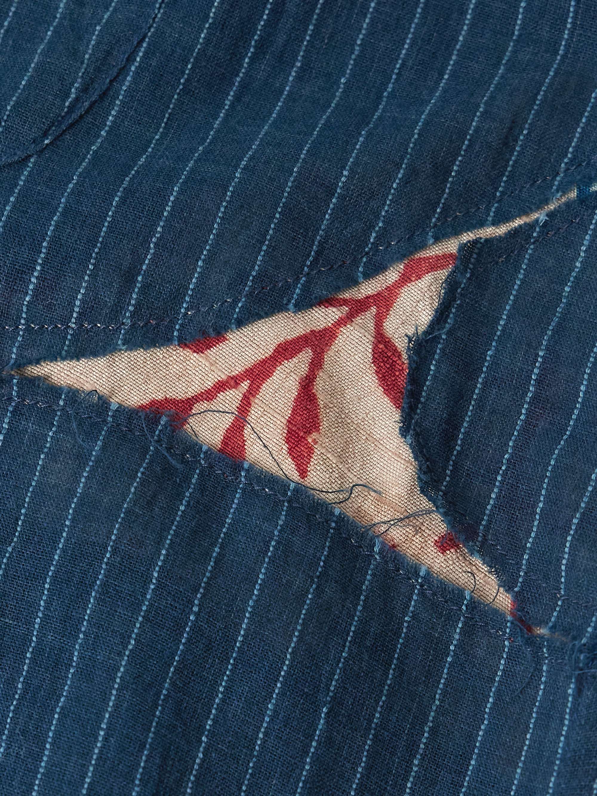 Distressed Printed Cotton and Silk-Blend Shirt view