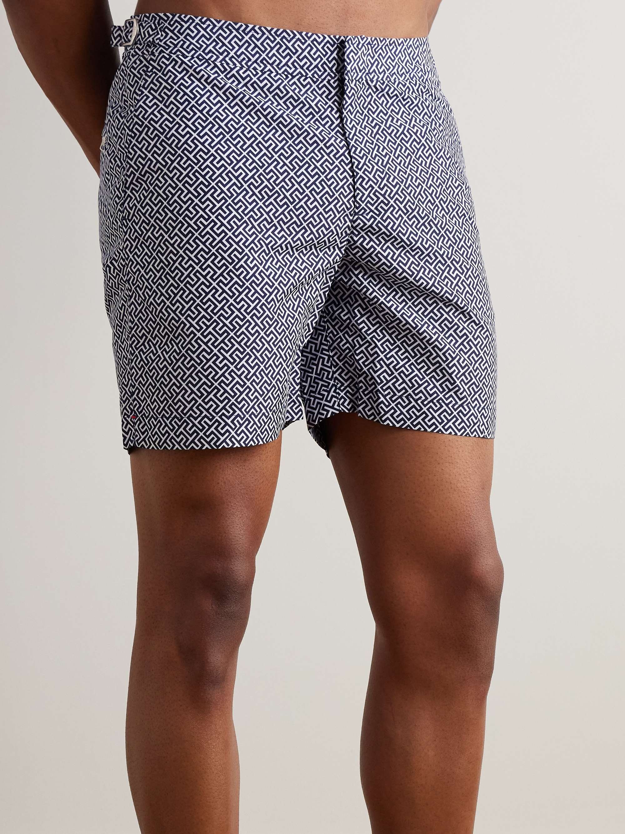 Bulldog Straight-Leg Mid-Length Printed Swim Shorts view