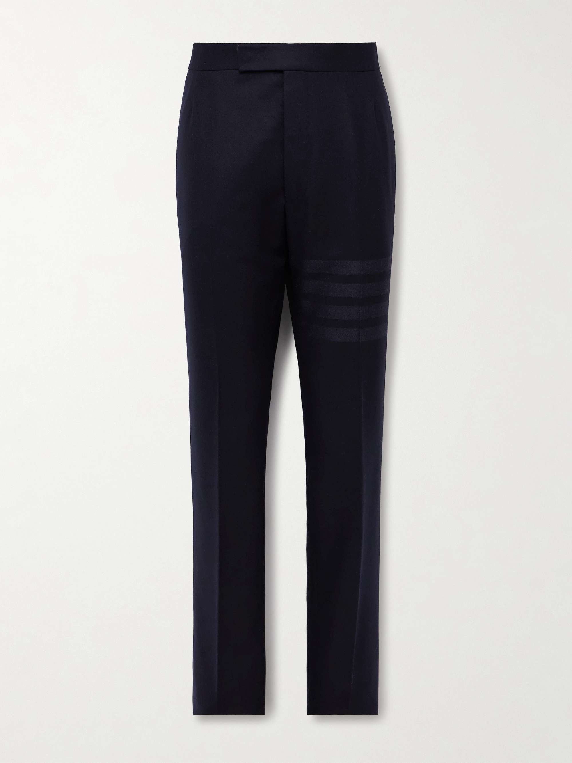 Slim-Fit Straight-Leg Striped Wool and Cashmere-Blend Flannel Suit Trousers view