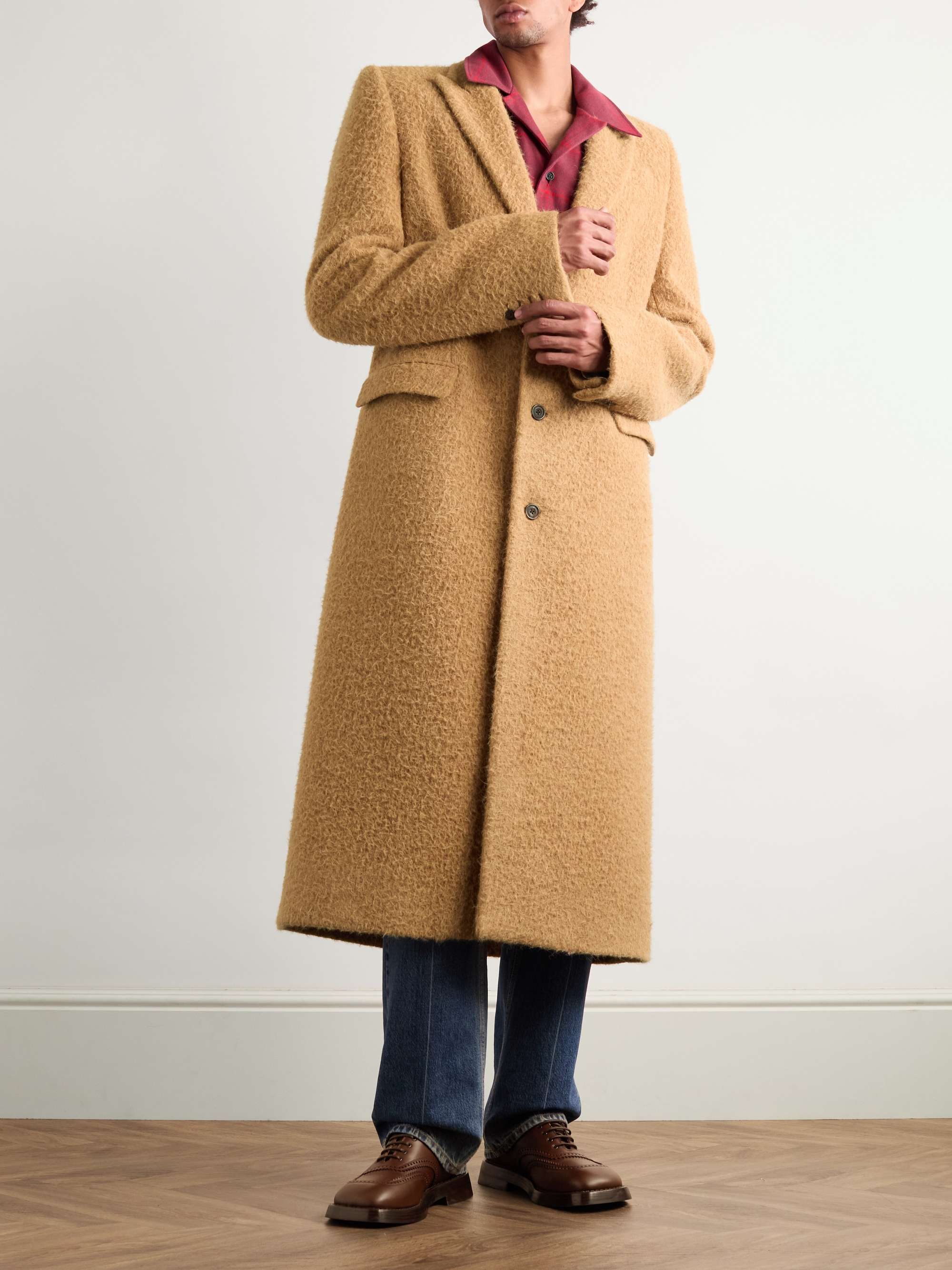 Brushed Llama-Blend Coat view