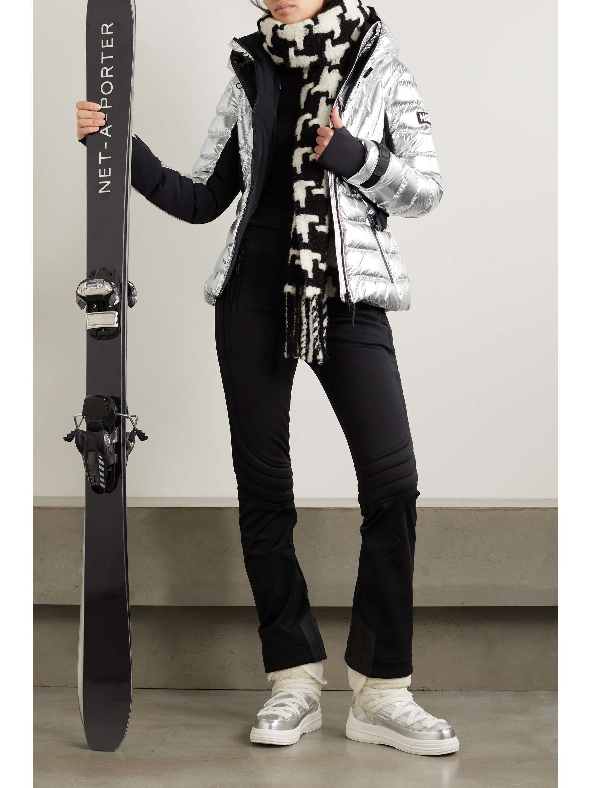 + NET SUSTAIN Elita metallic quilted down ski jacket view