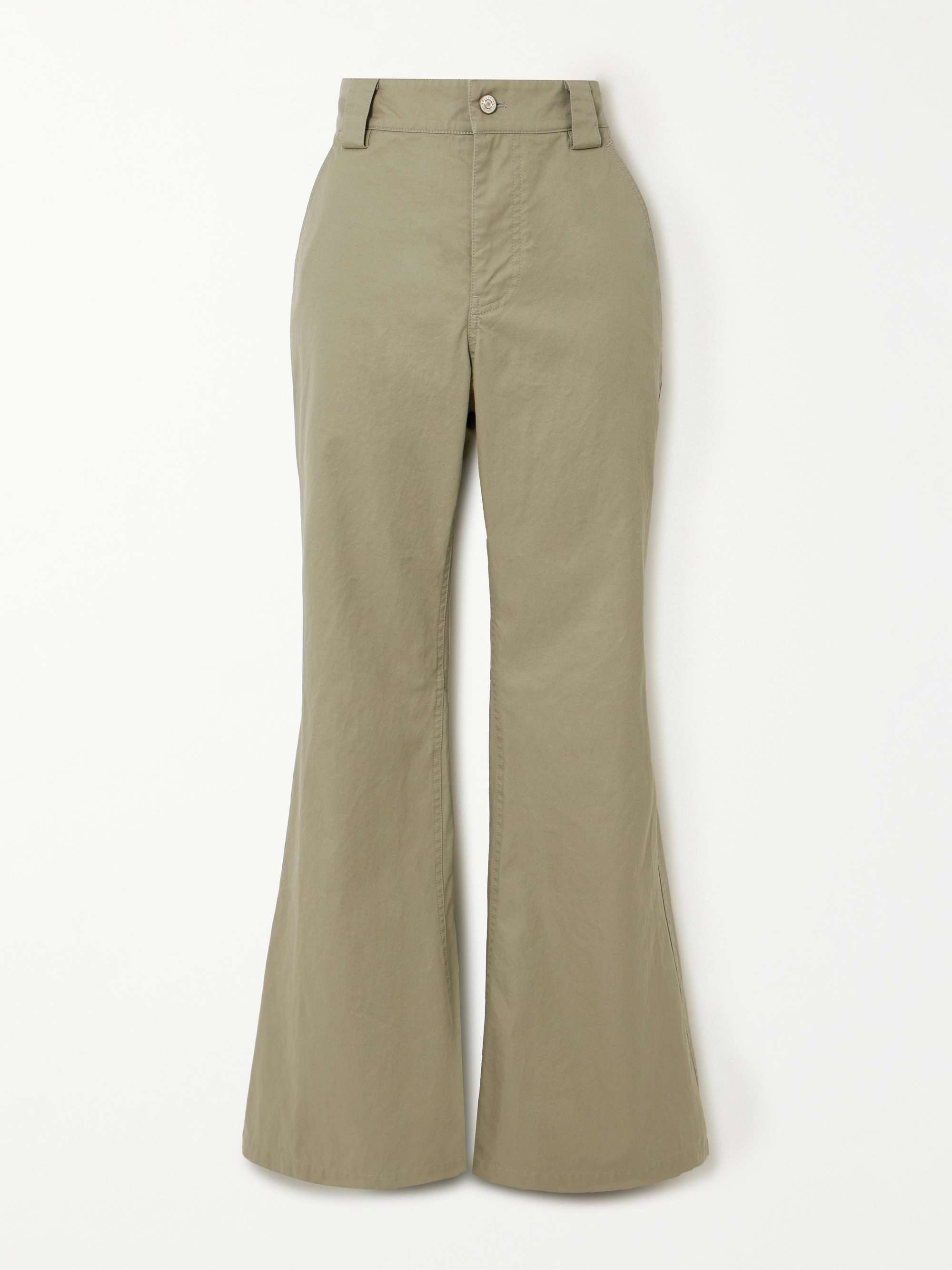 Slim-fit flared organic cotton pants view