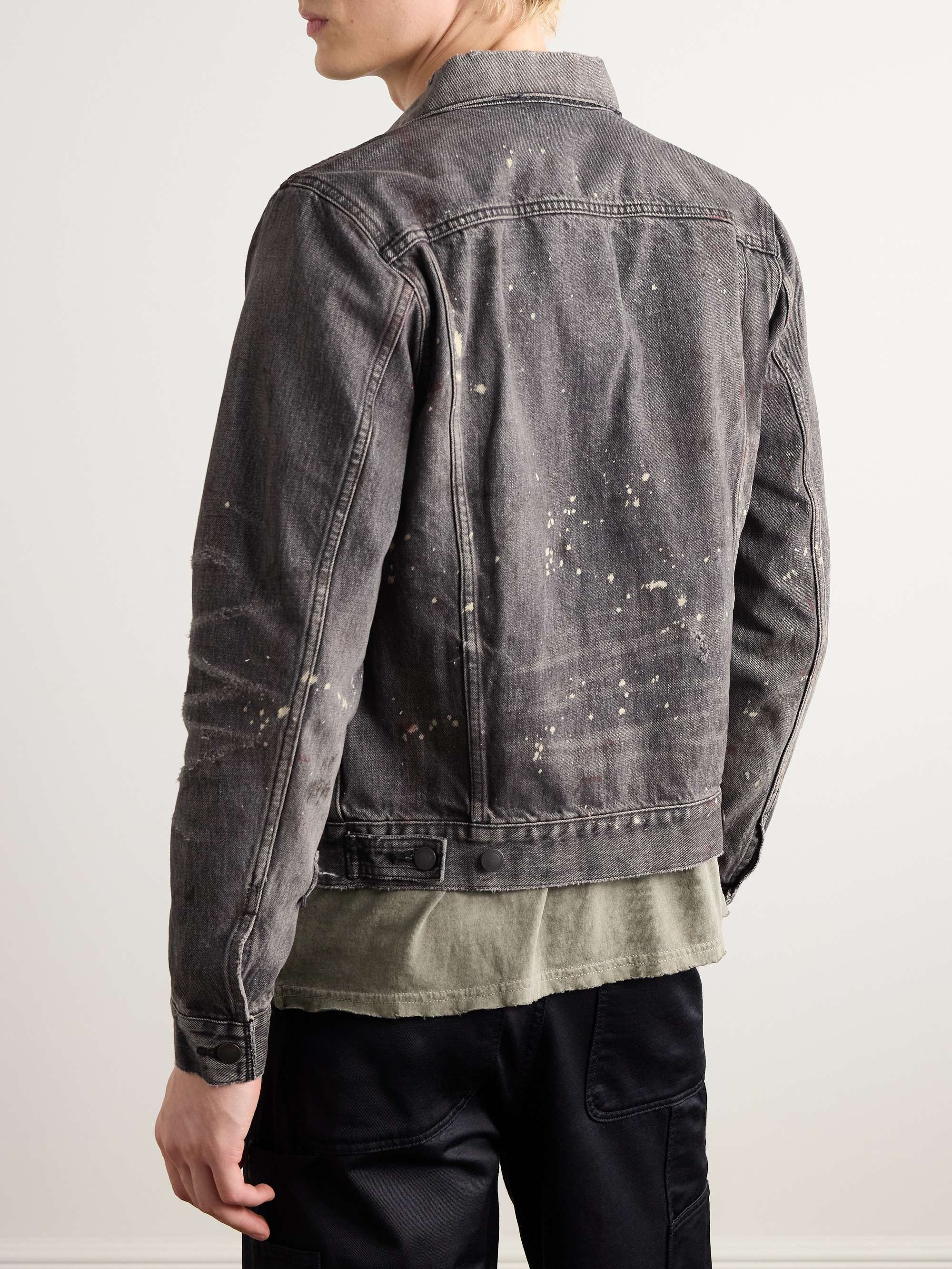 Thumper Type III Distressed Paint-Splattered Selvedge Denim Trucker Jacket view