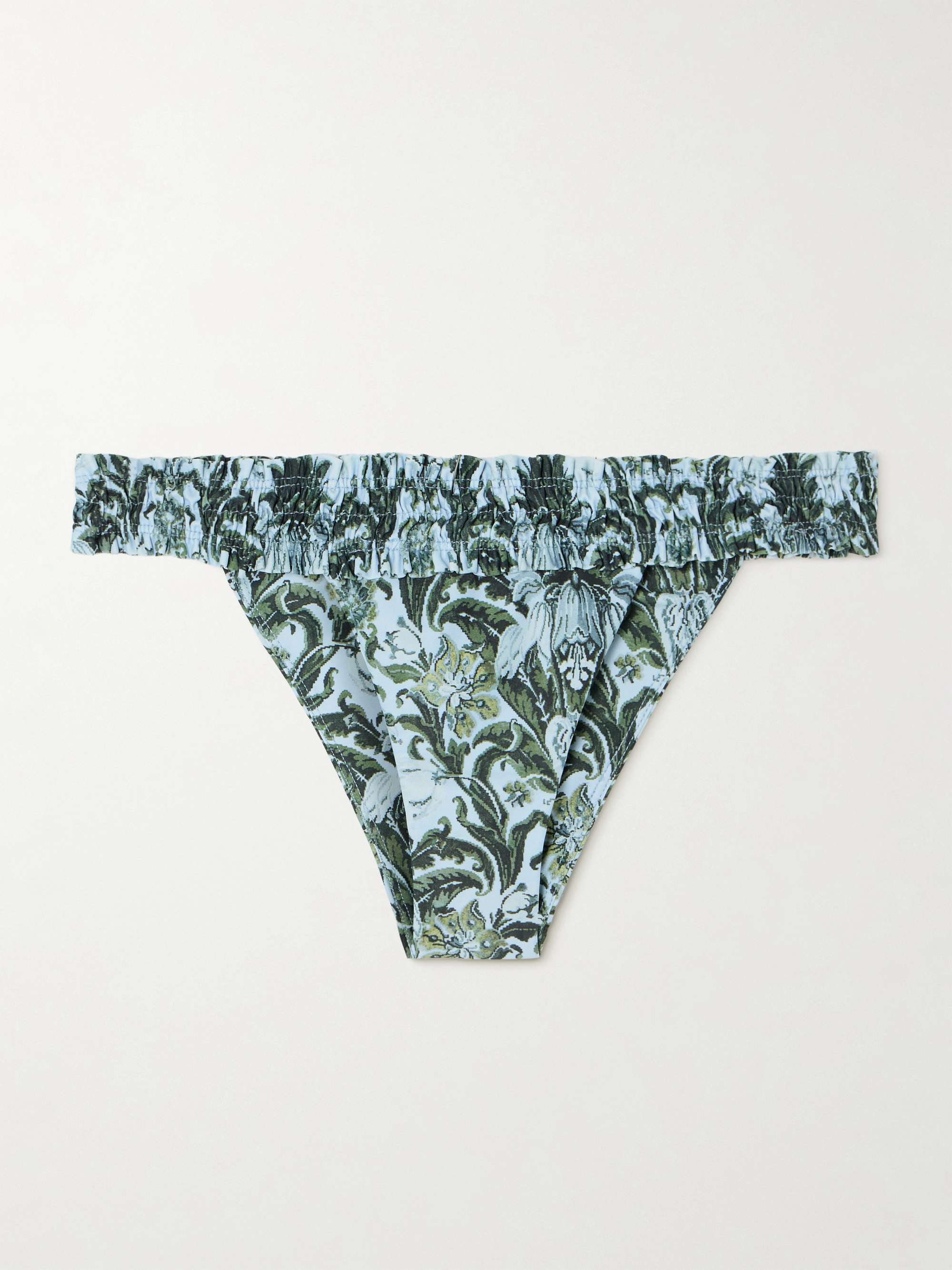 Tavira shirred printed recycled bikini briefs view
