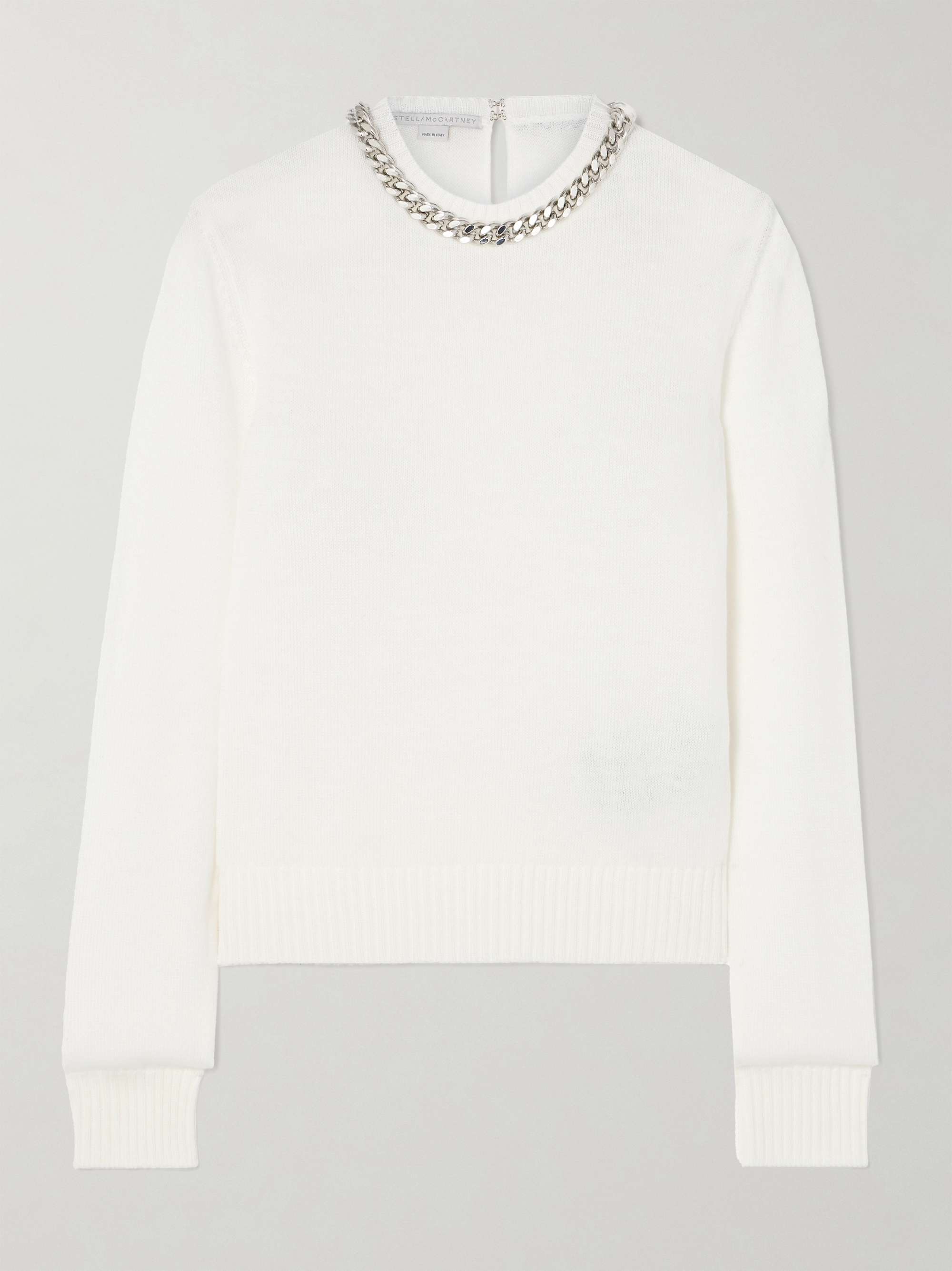 Falabella chain-embellished wool sweater view