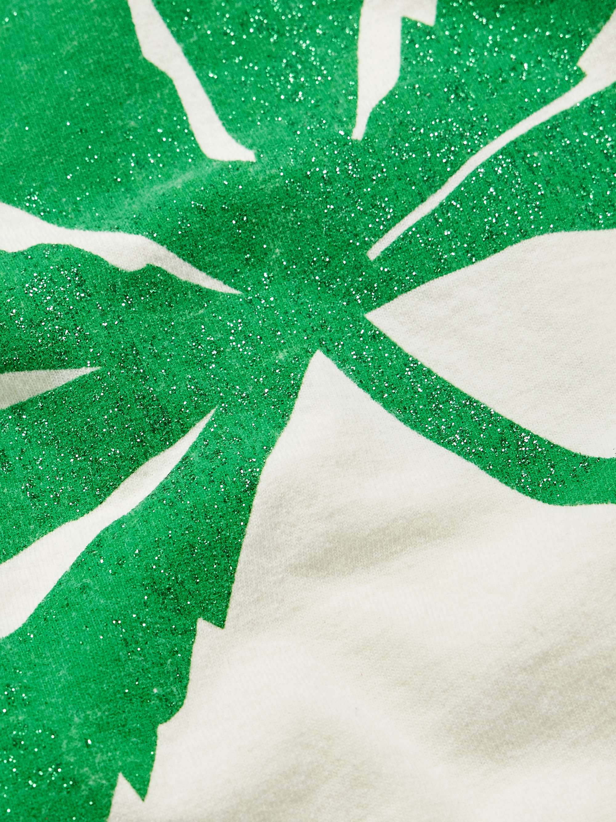 Weed Glittered Cotton-Jersey T-Shirt view