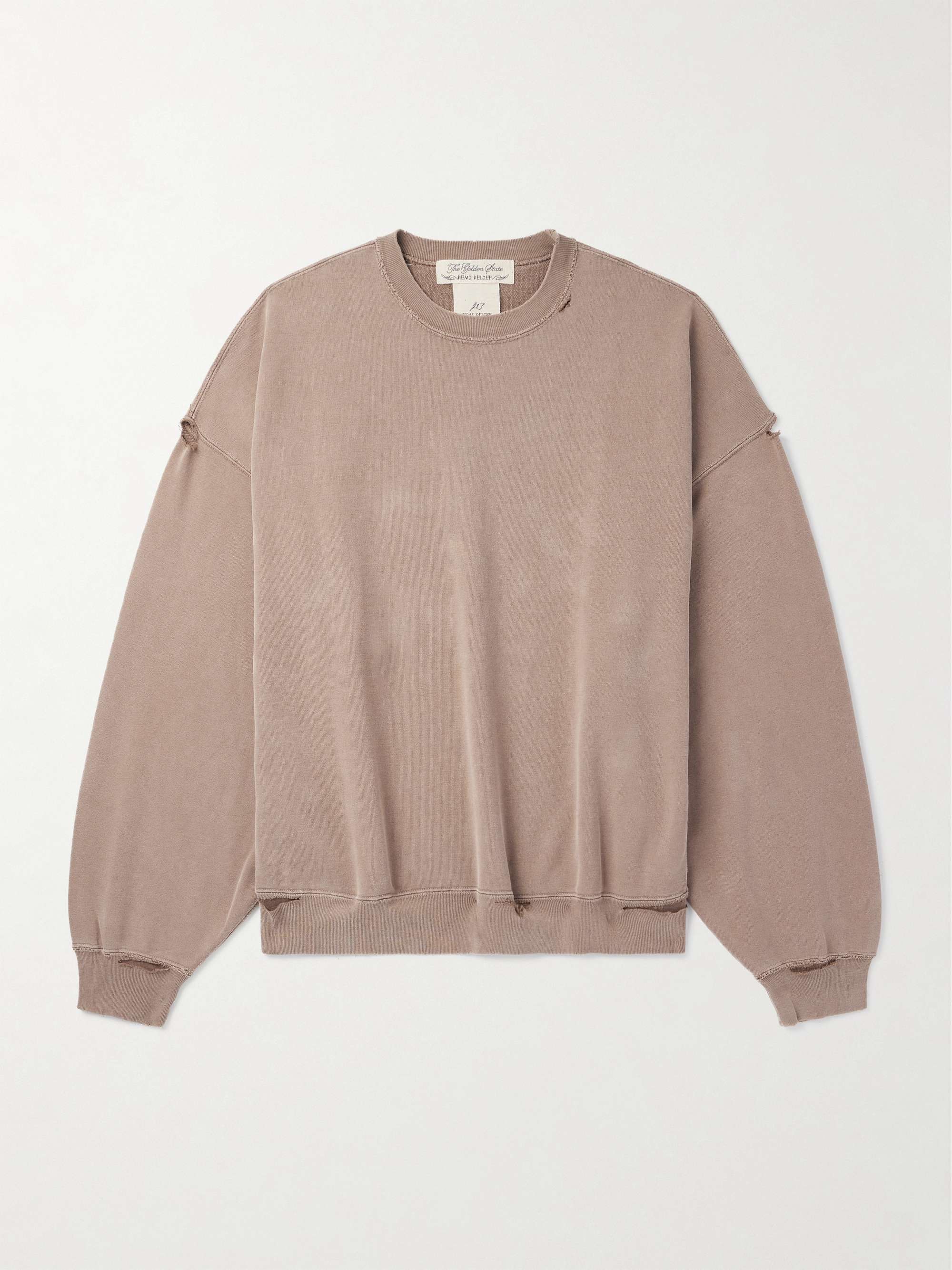 Distressed Cotton-Jersey Sweatshirt view