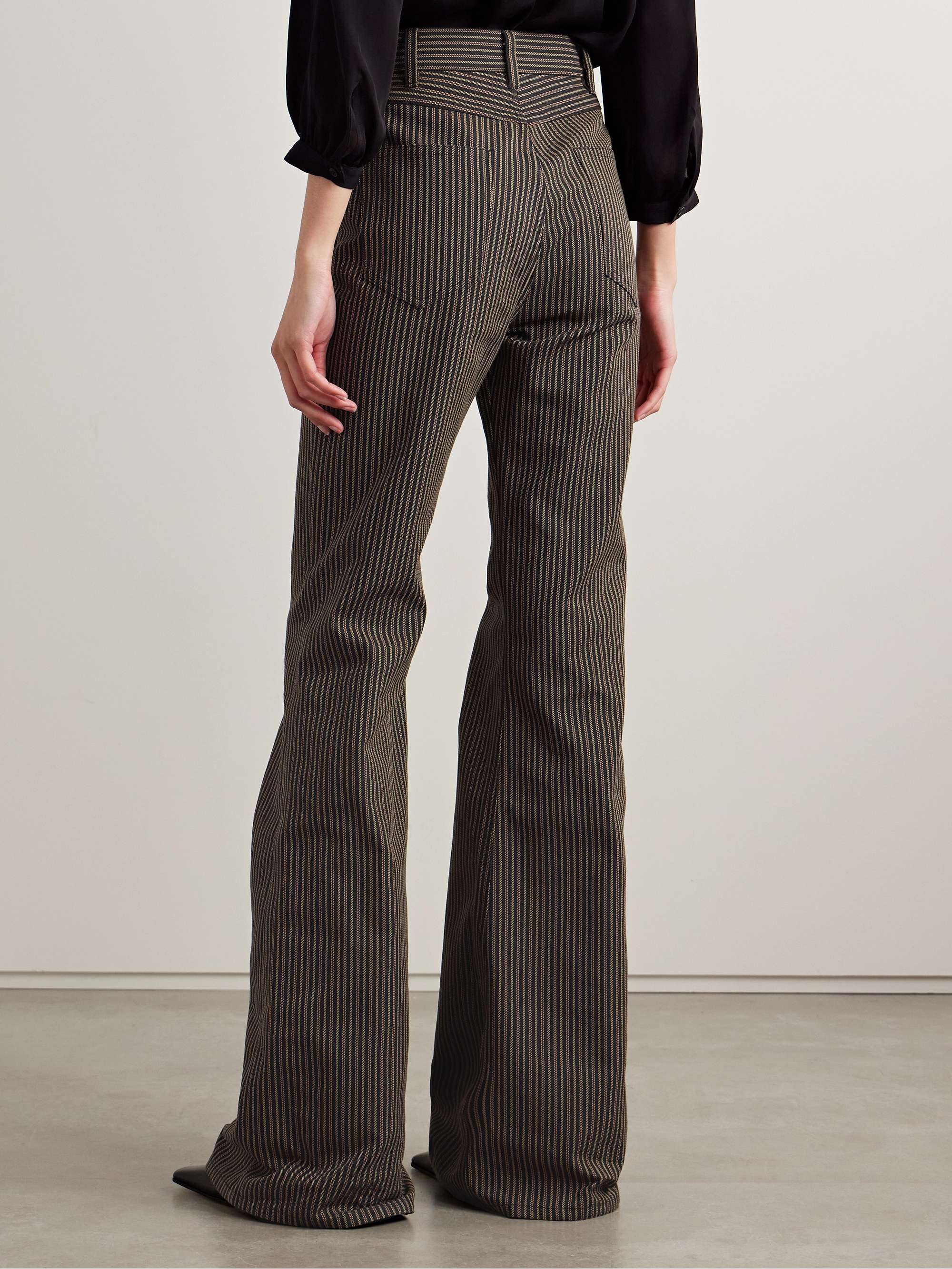 Roe striped cotton-twill flared pants view