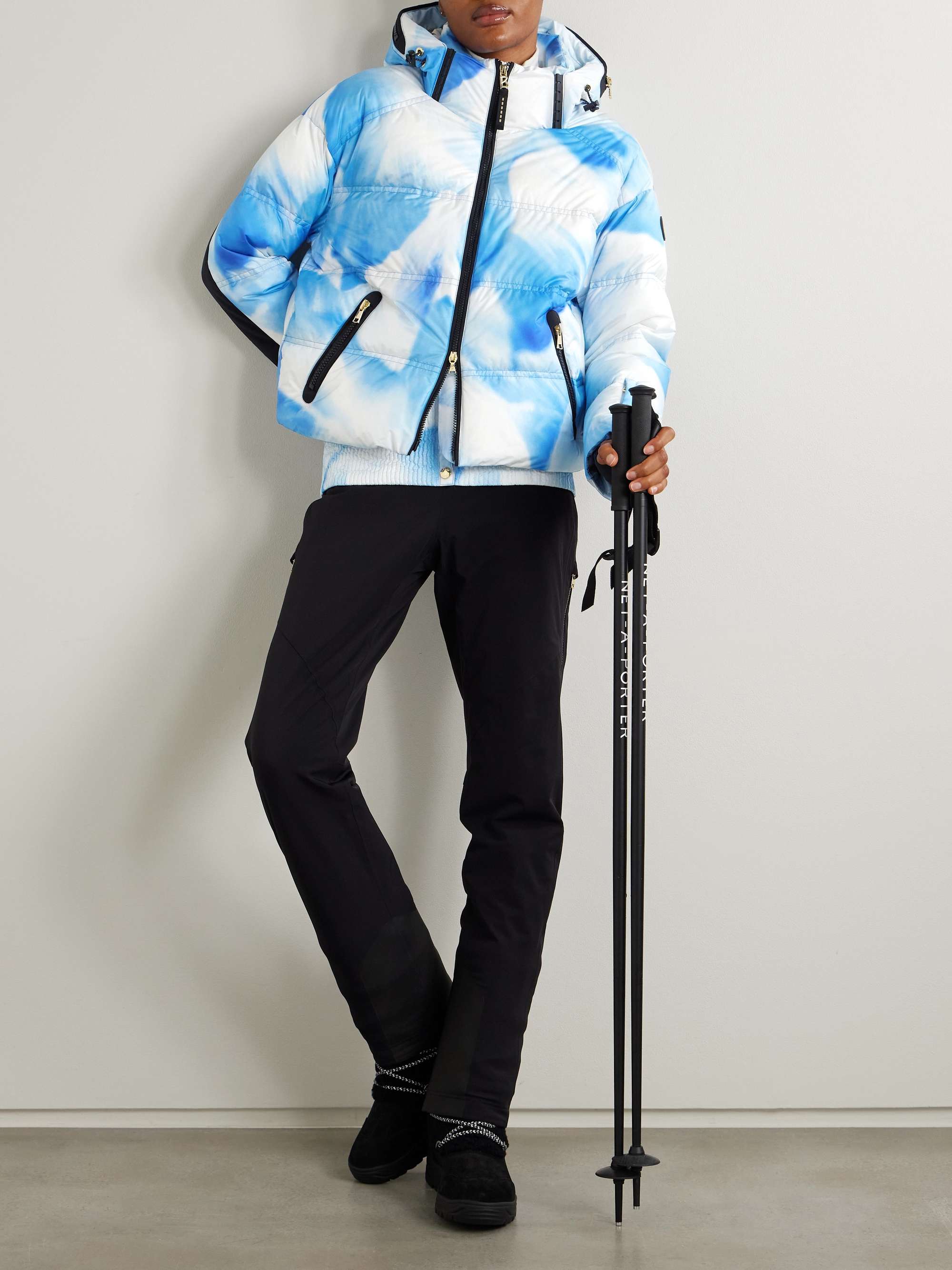 Kelly hooded printed quilted ski jacket view
