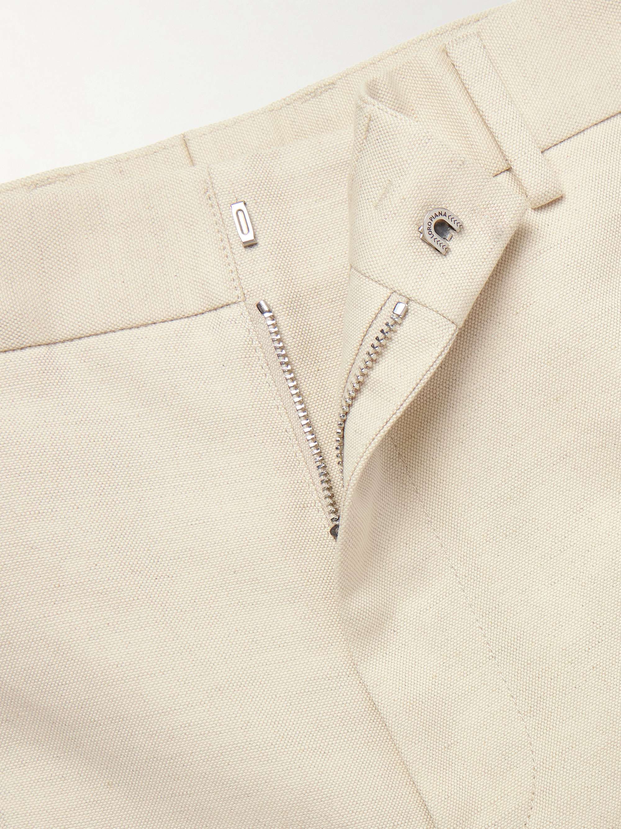 Cedric Tapered Cotton and Linen-Blend Canvas Trousers view