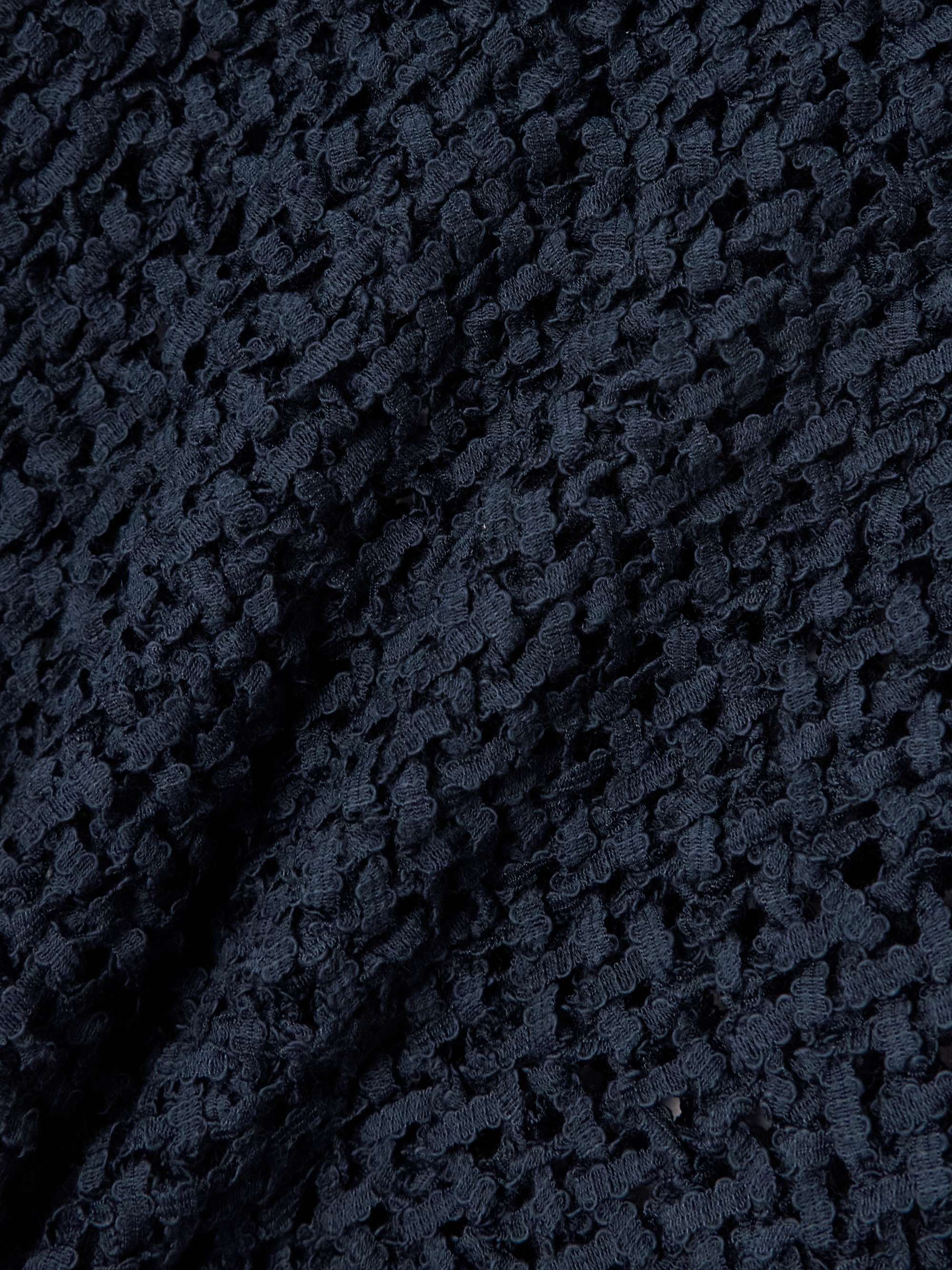 Open-knit organic cotton-blend polo shirt view