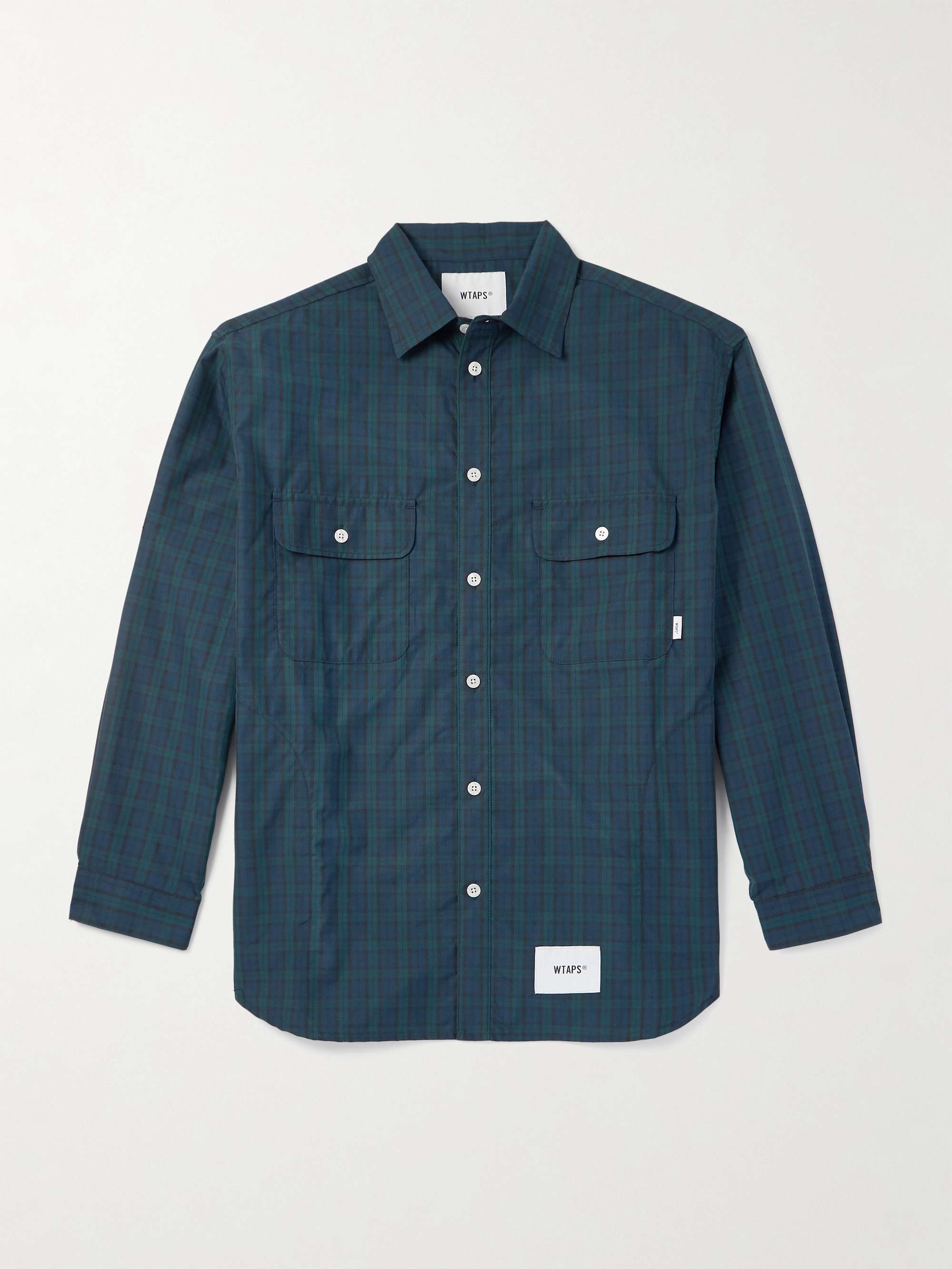 Logo-Appliquéd Checked Cotton-Broadcloth Shirt view