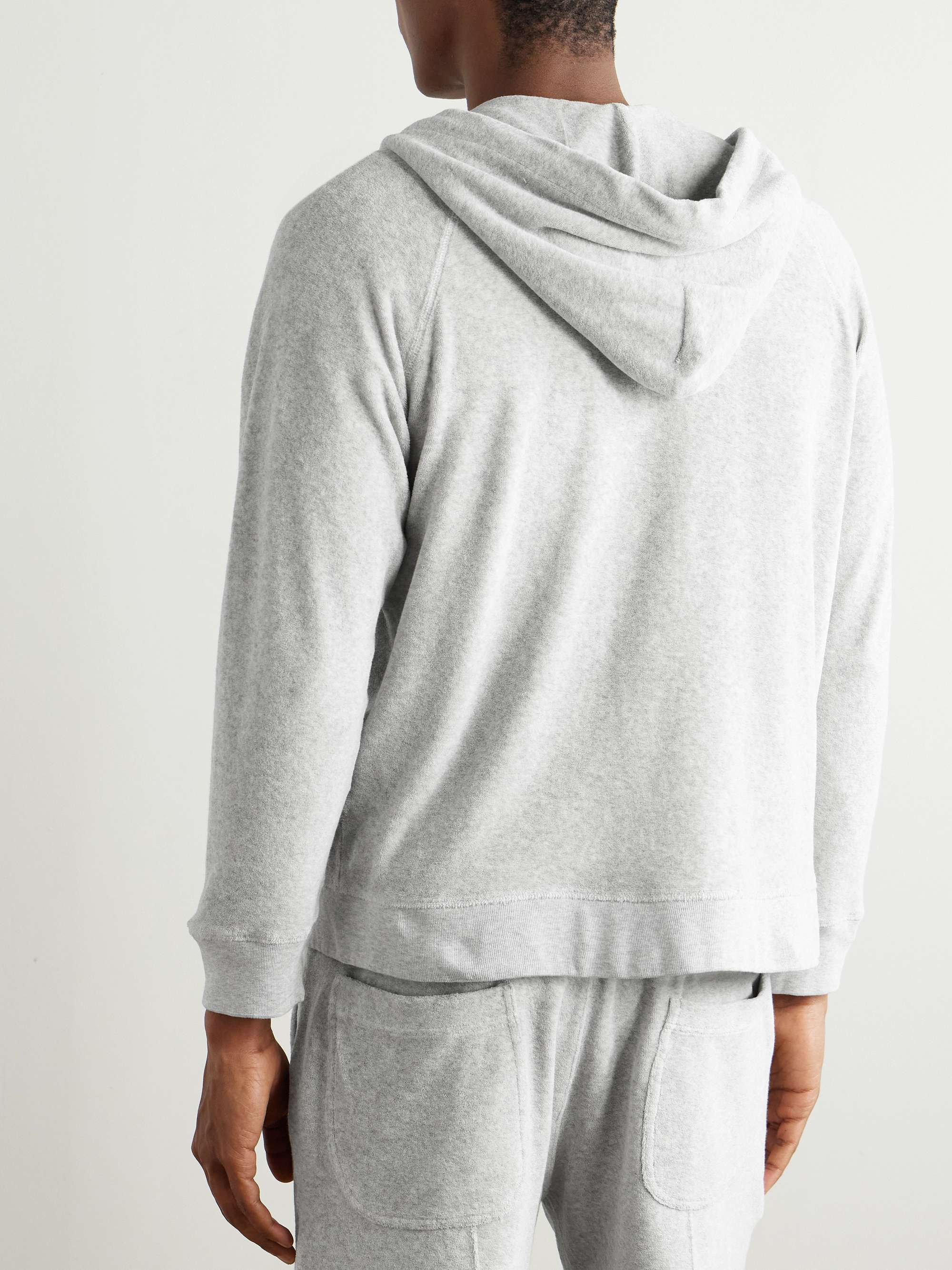 Slim-Fit Cotton-Blend Terry Zip-Up Hoodie view
