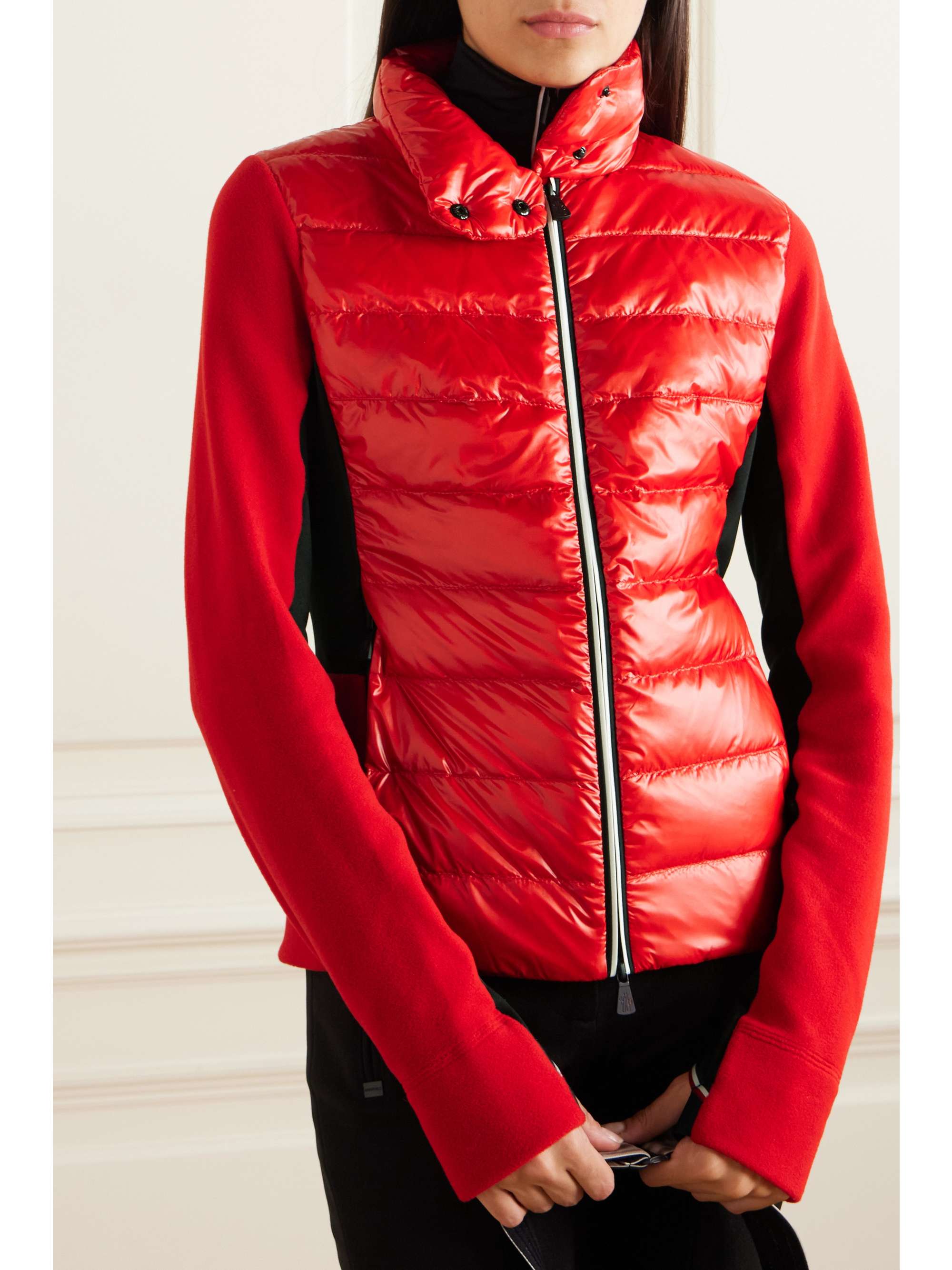 Quilted shell and stretch-jersey down ski jacket view