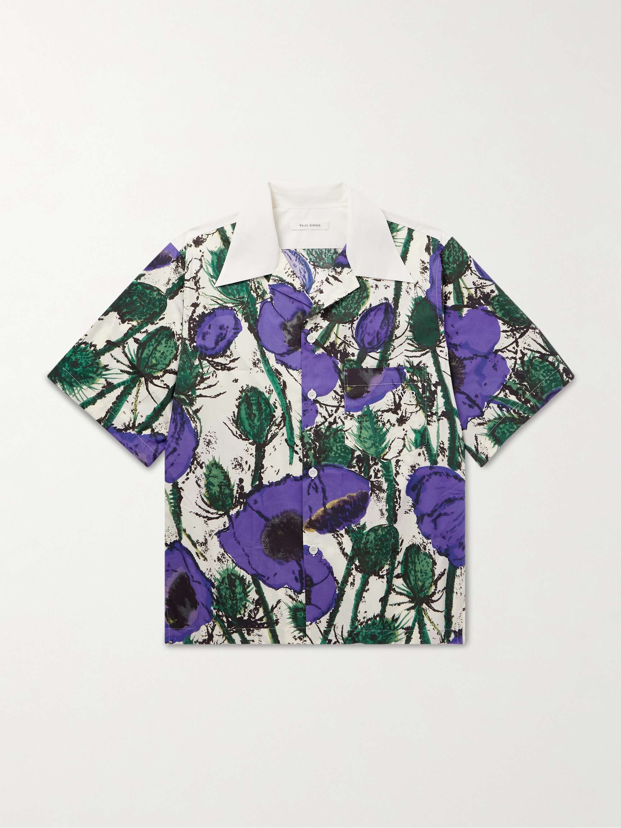 + Althea McNish Highlife Camp-Collar Logo-Embroidered Printed Cotton-Poplin Shirt view