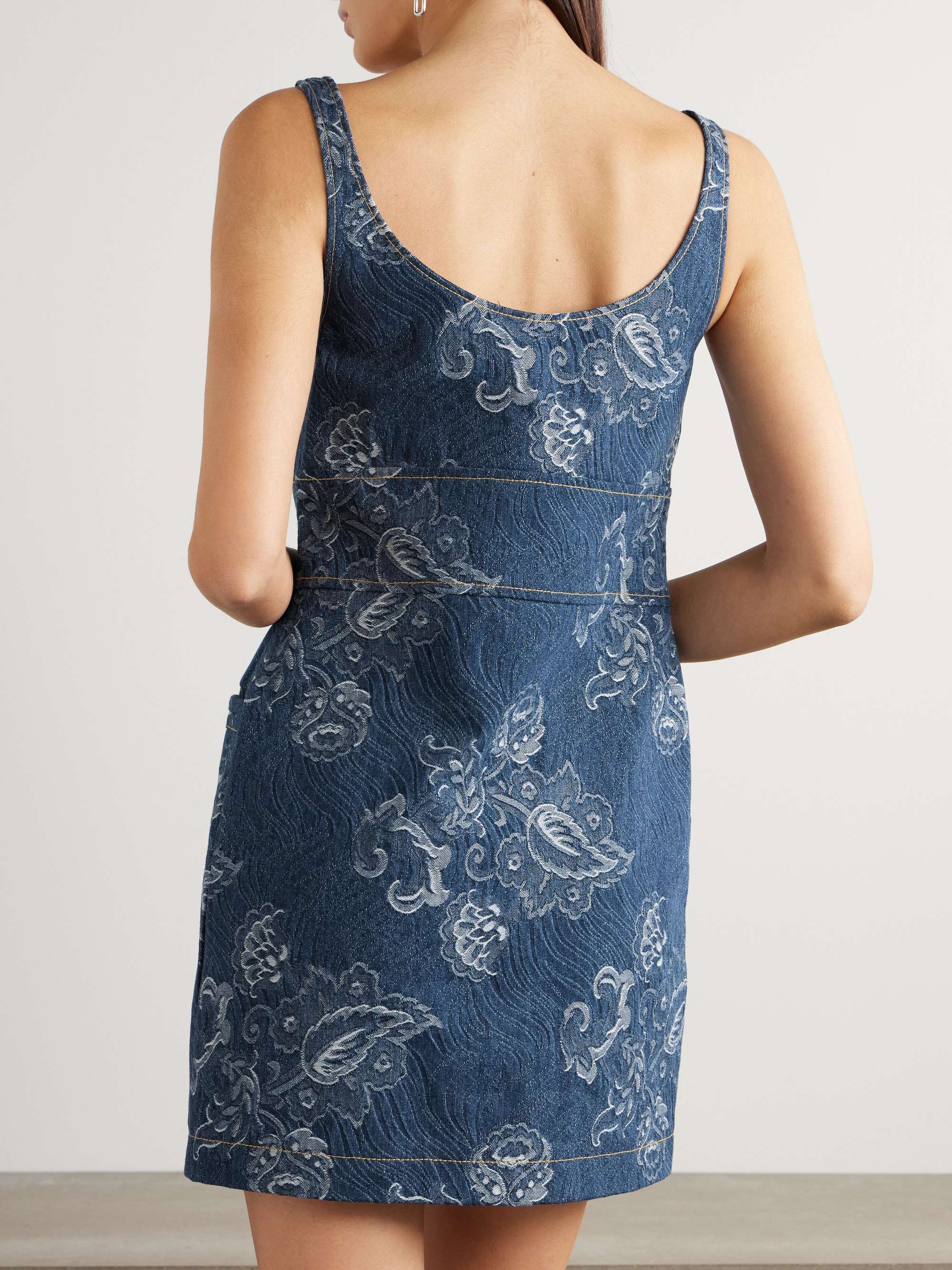 Denim-jacquard mini dress view