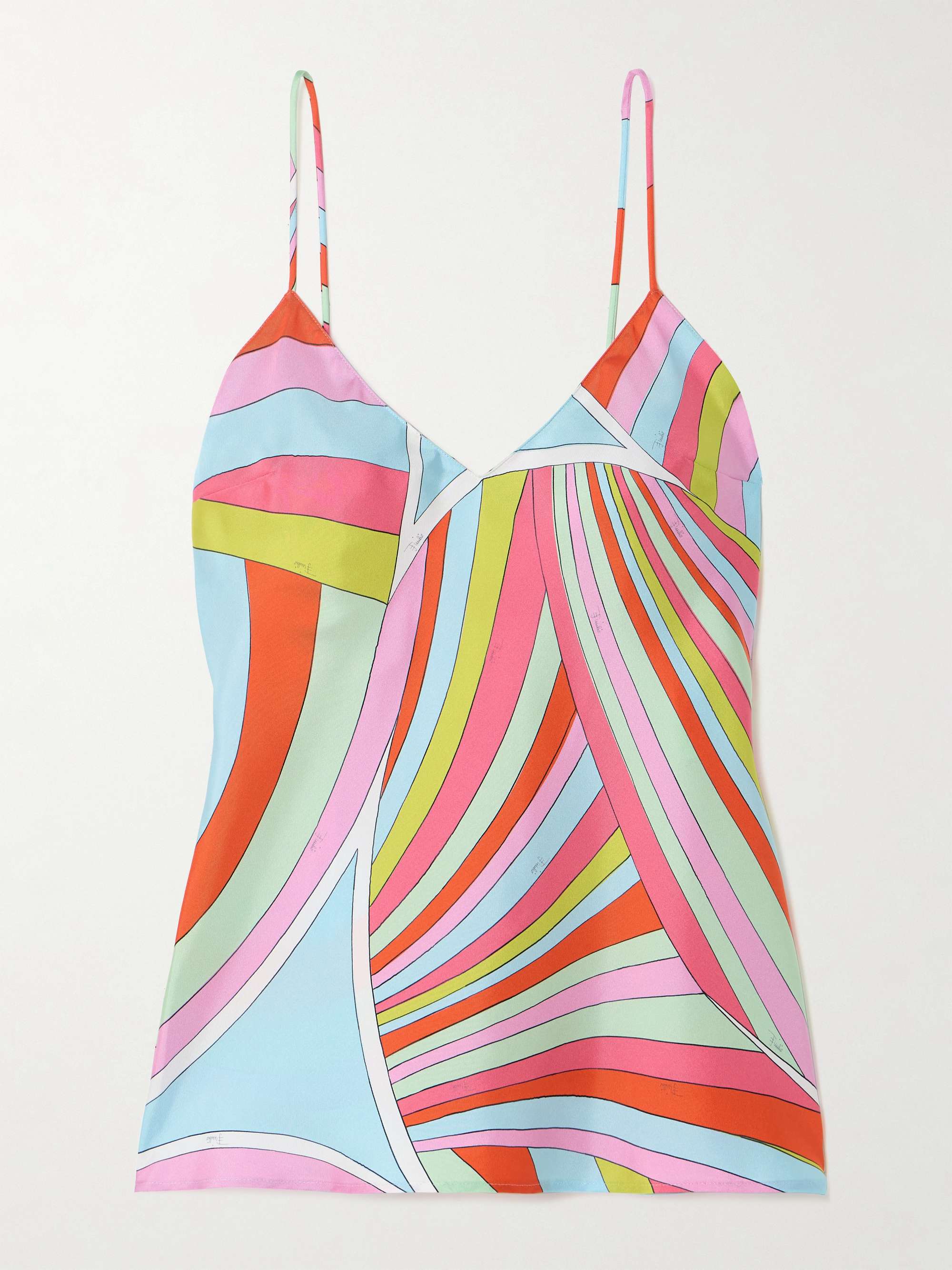 Printed silk-satin twill camisole view
