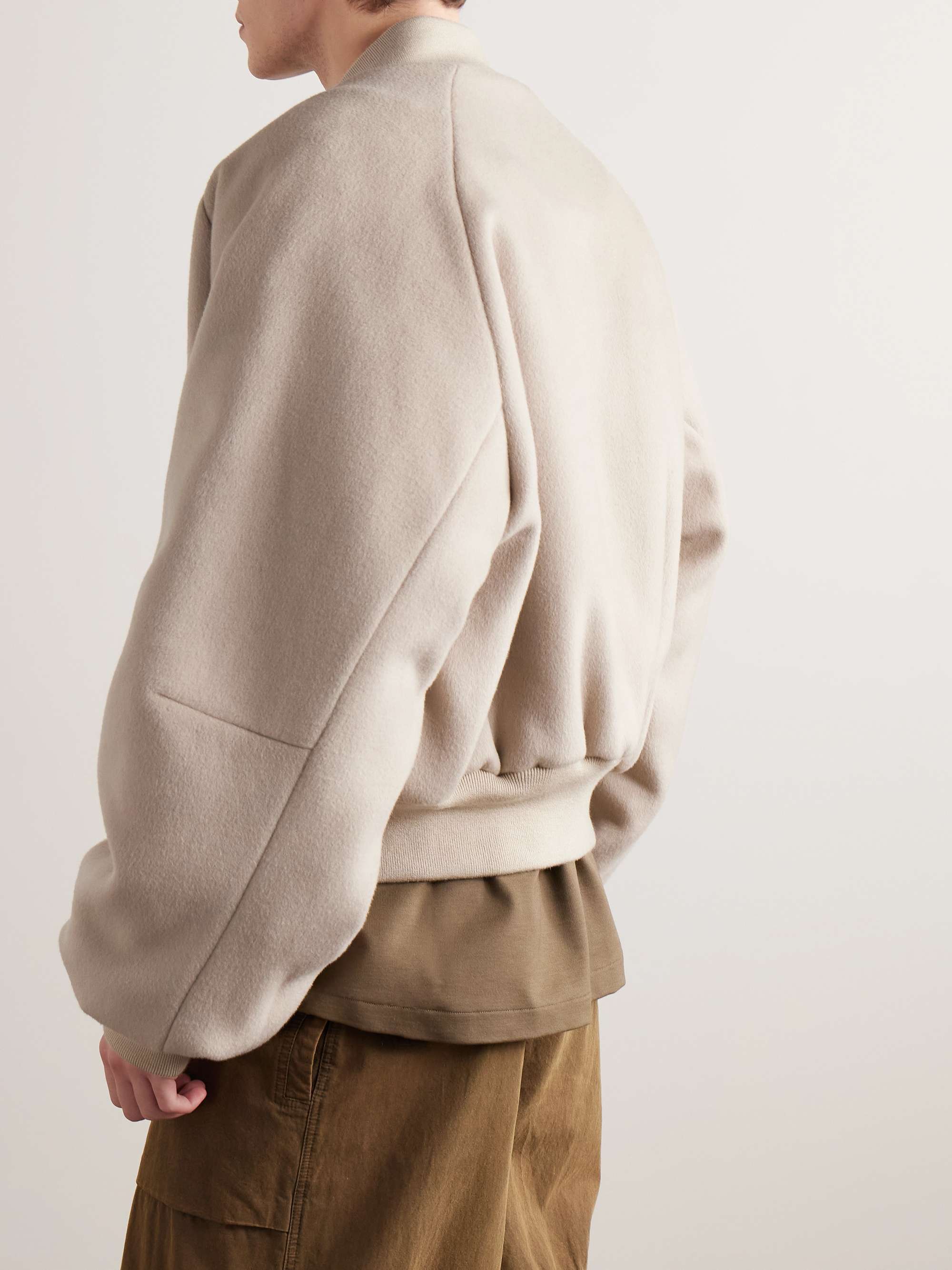 Wool-Blend Felt Bomber Jacket view