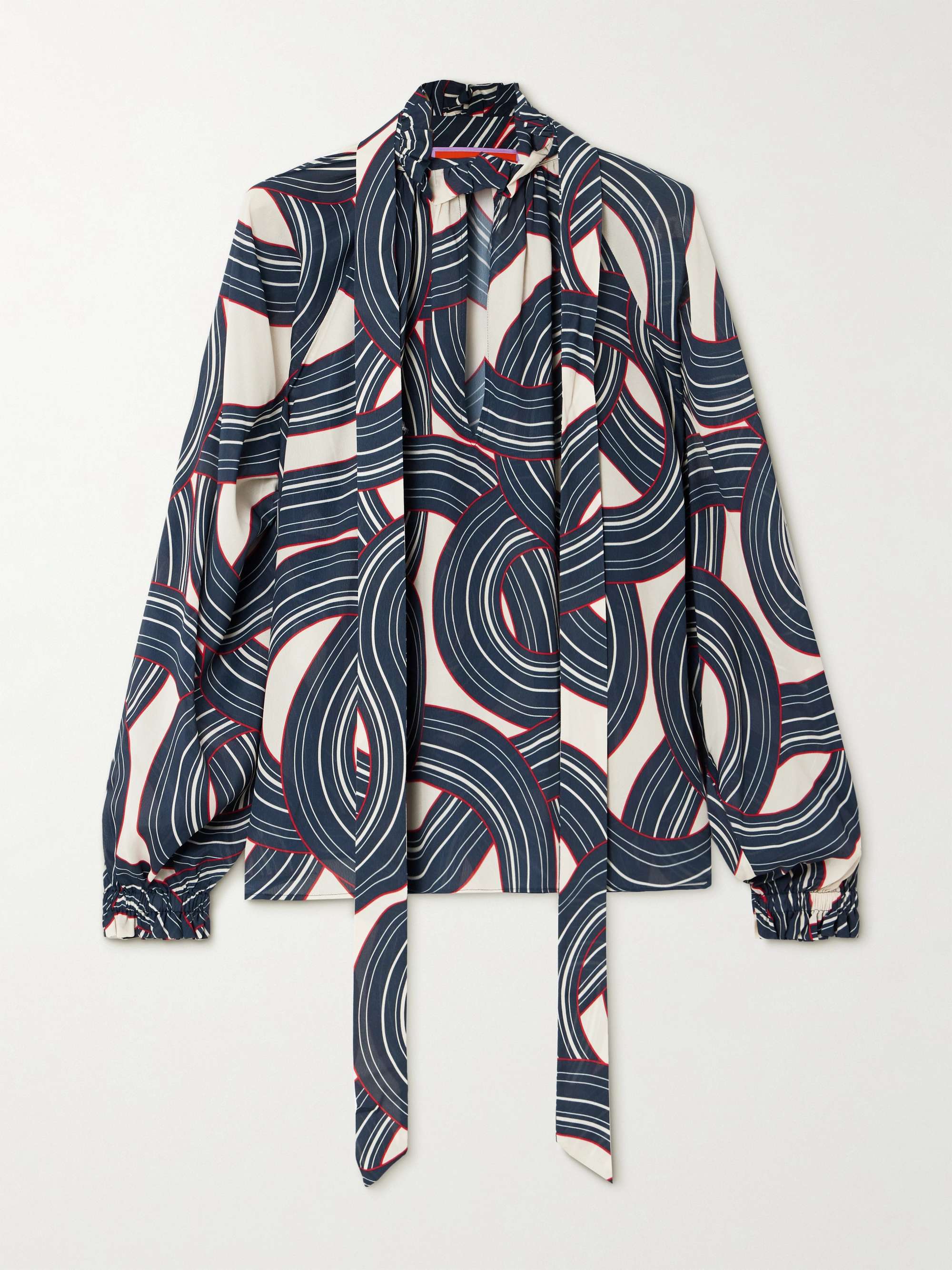 Cerere tie-detailed printed crepe blouse view