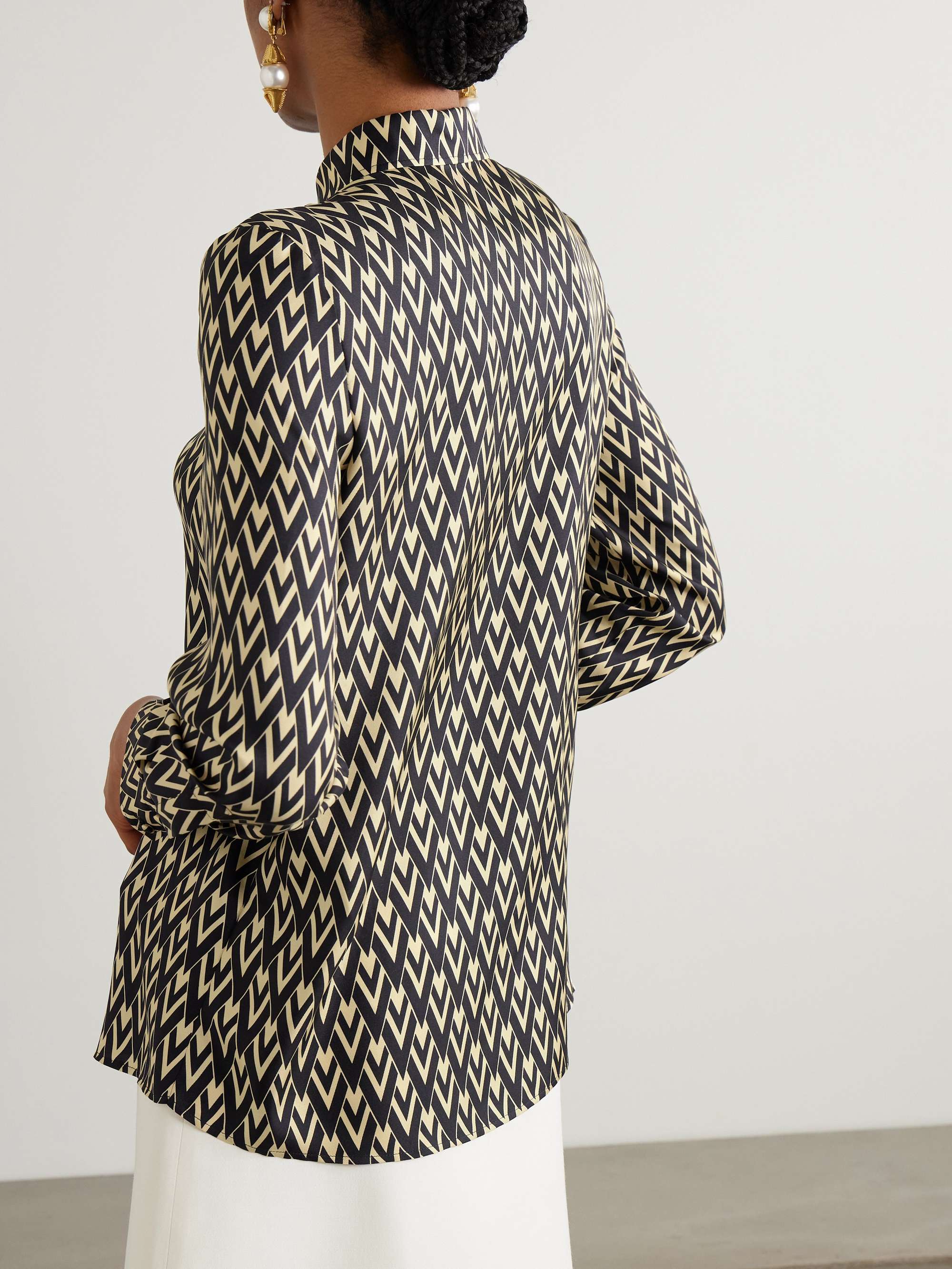 Printed silk-twill shirt view