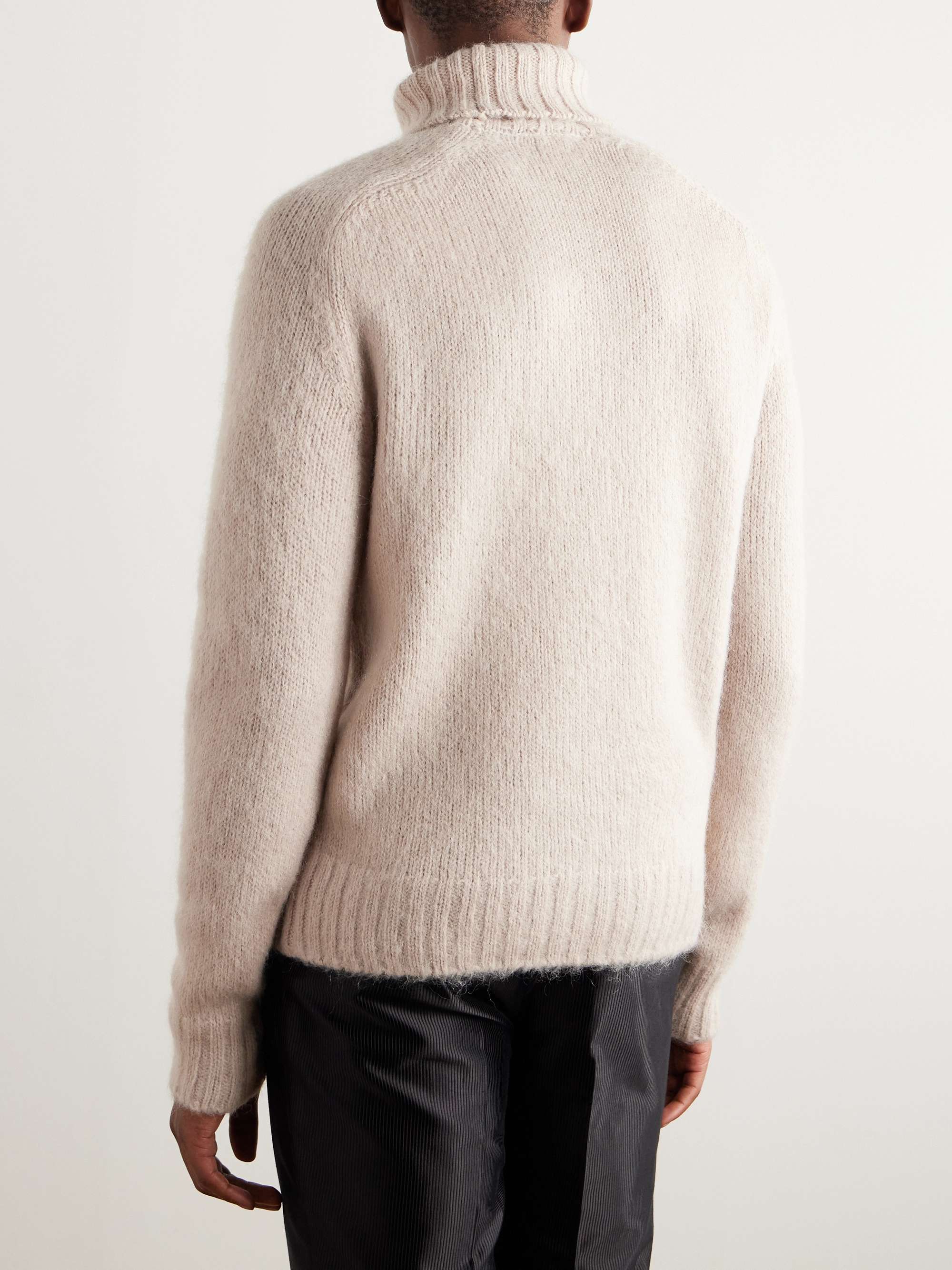 Slim-Fit Brushed Wool-Blend Rollneck Sweater view