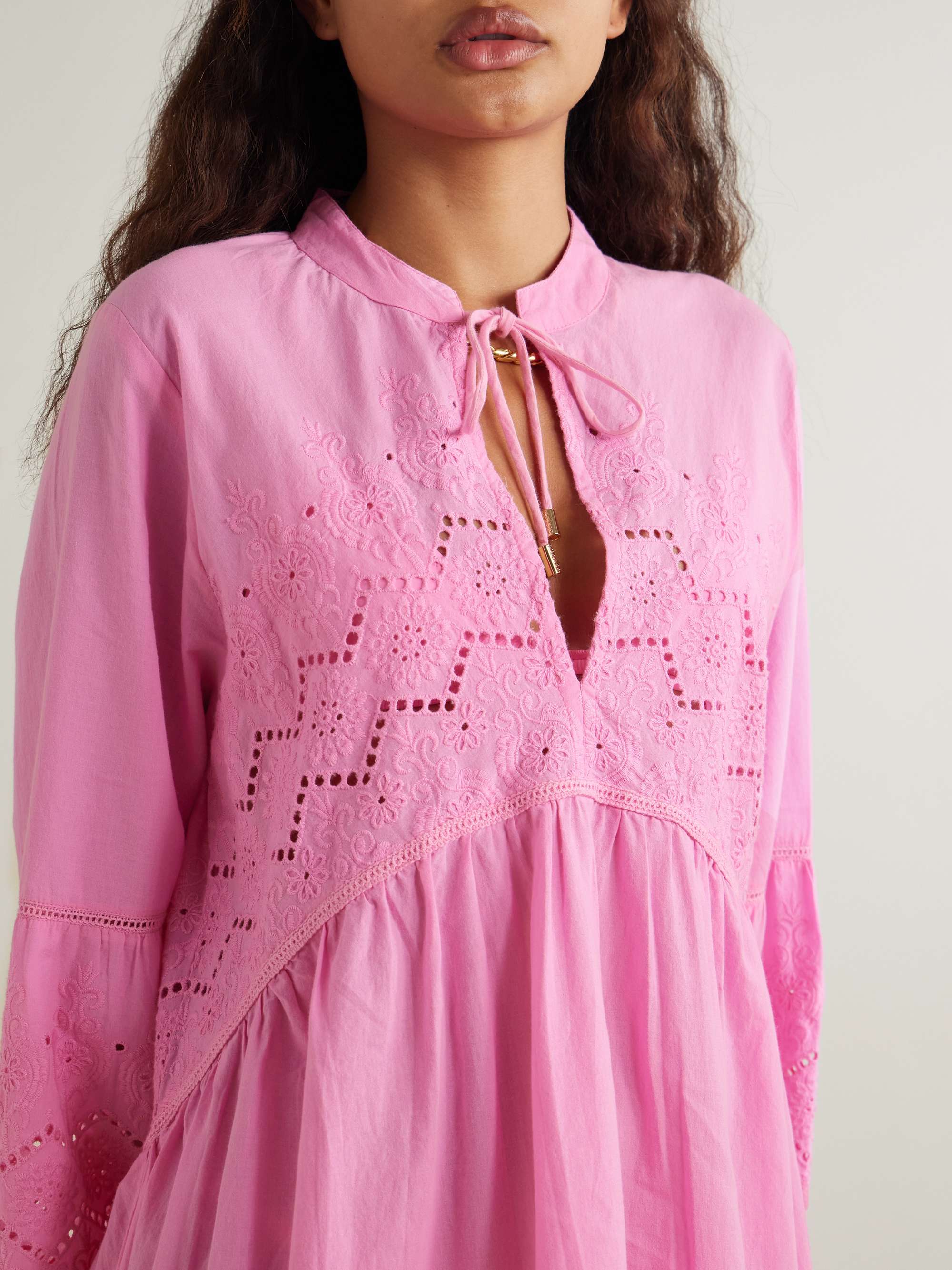 Sebenna broderie anglaise cotton kaftan view