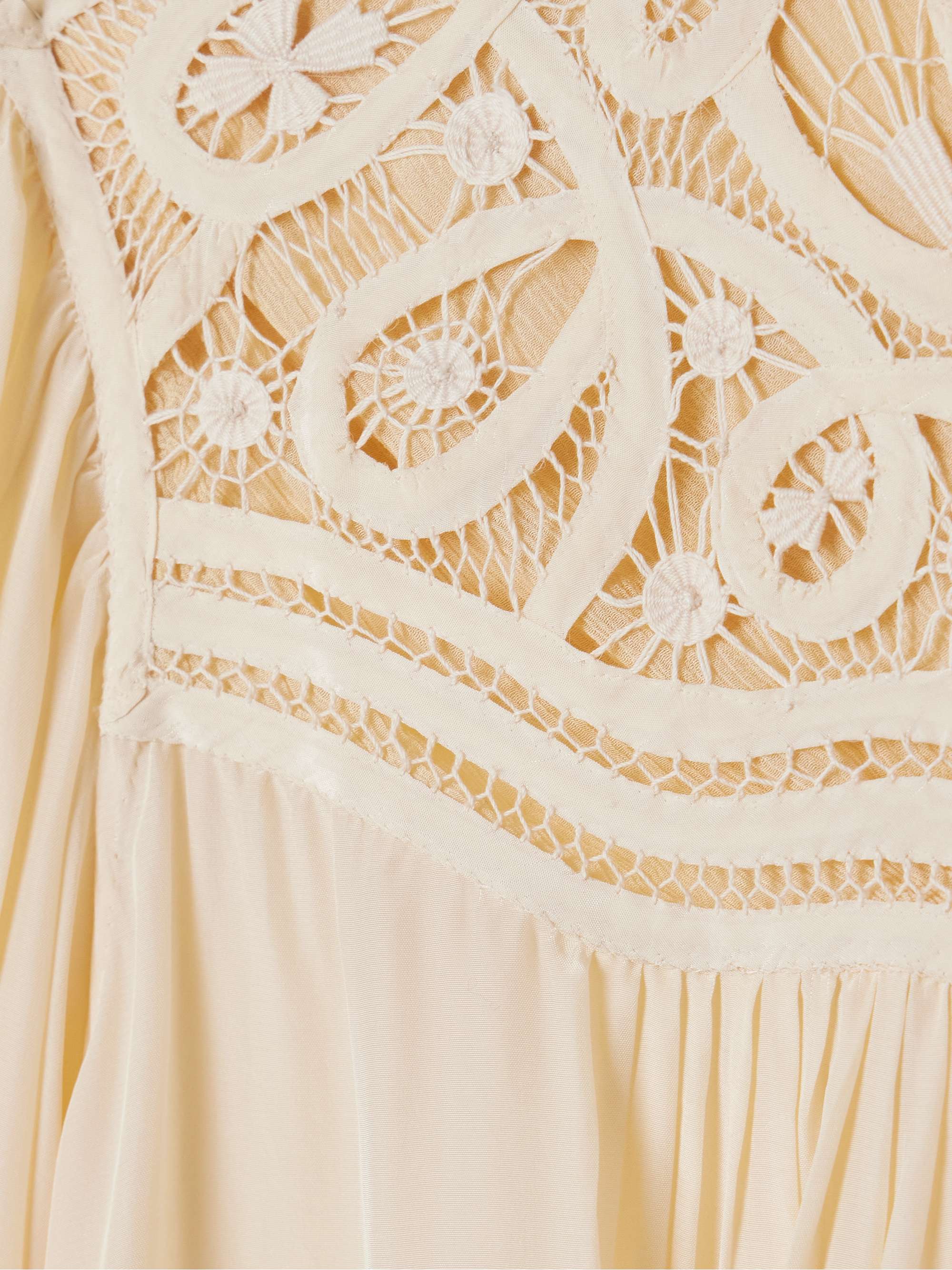 Tippet pleated satin and guipure lace blouse view