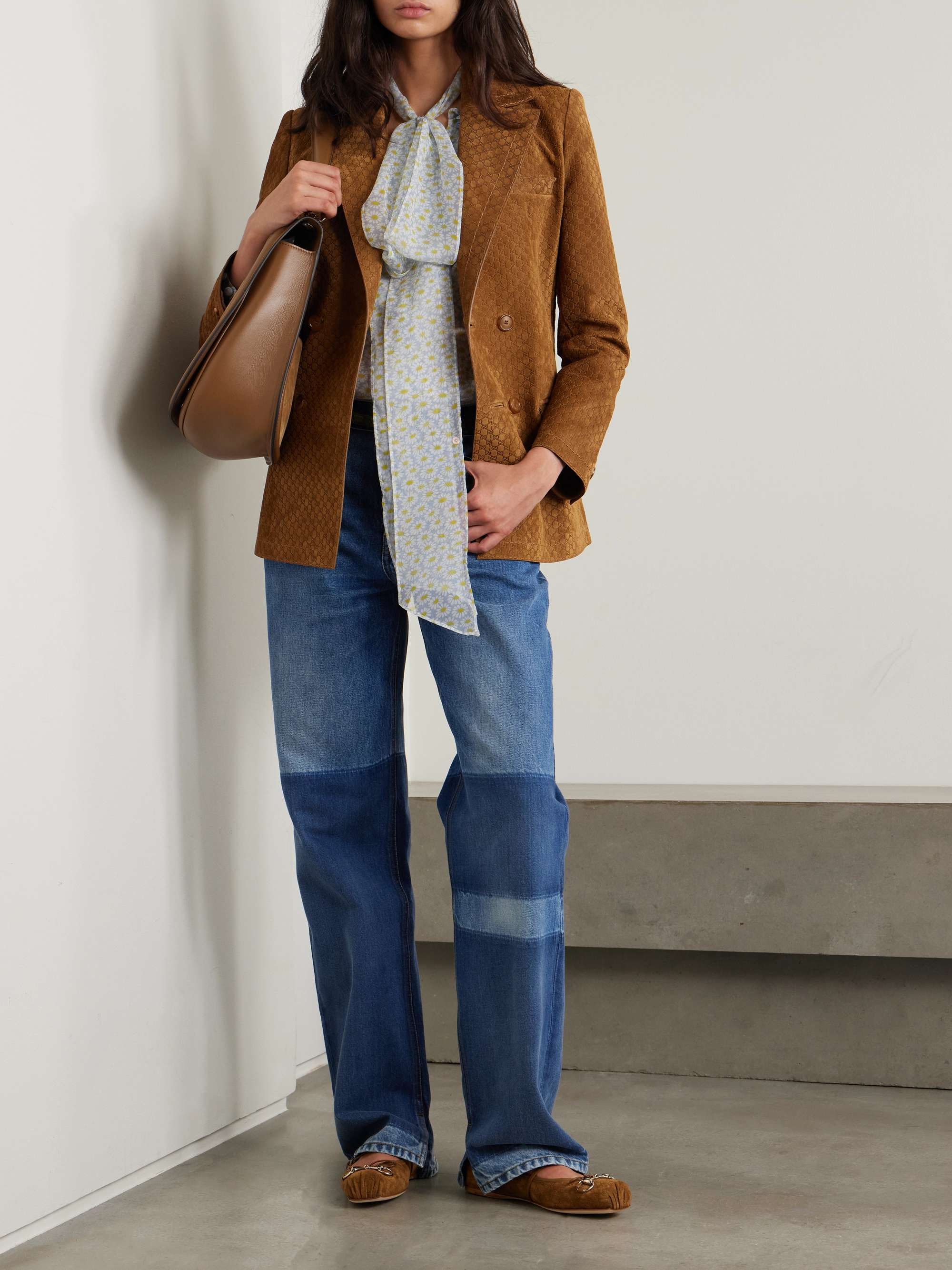 Patchwork low-rise boyfriend jeans view