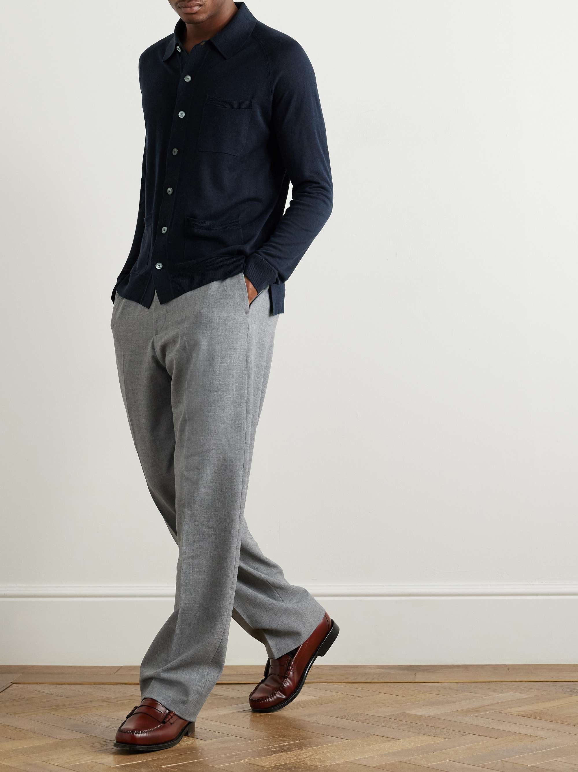 Silk and Linen-Blend Cardigan view