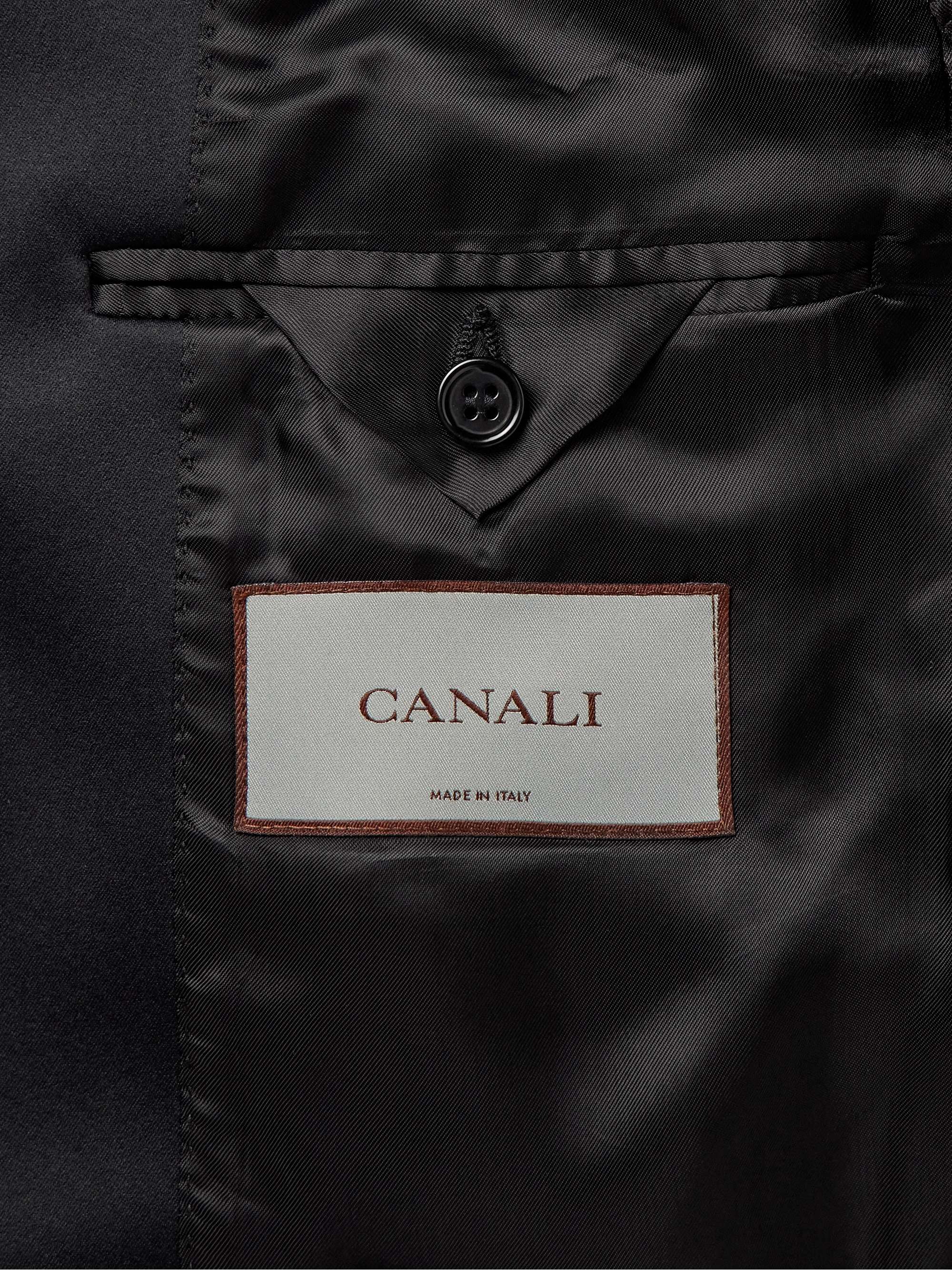 Slim-Fit Satin-Trimmed Slubbed Wool and Silk-Blend Tuxedo Jacket view