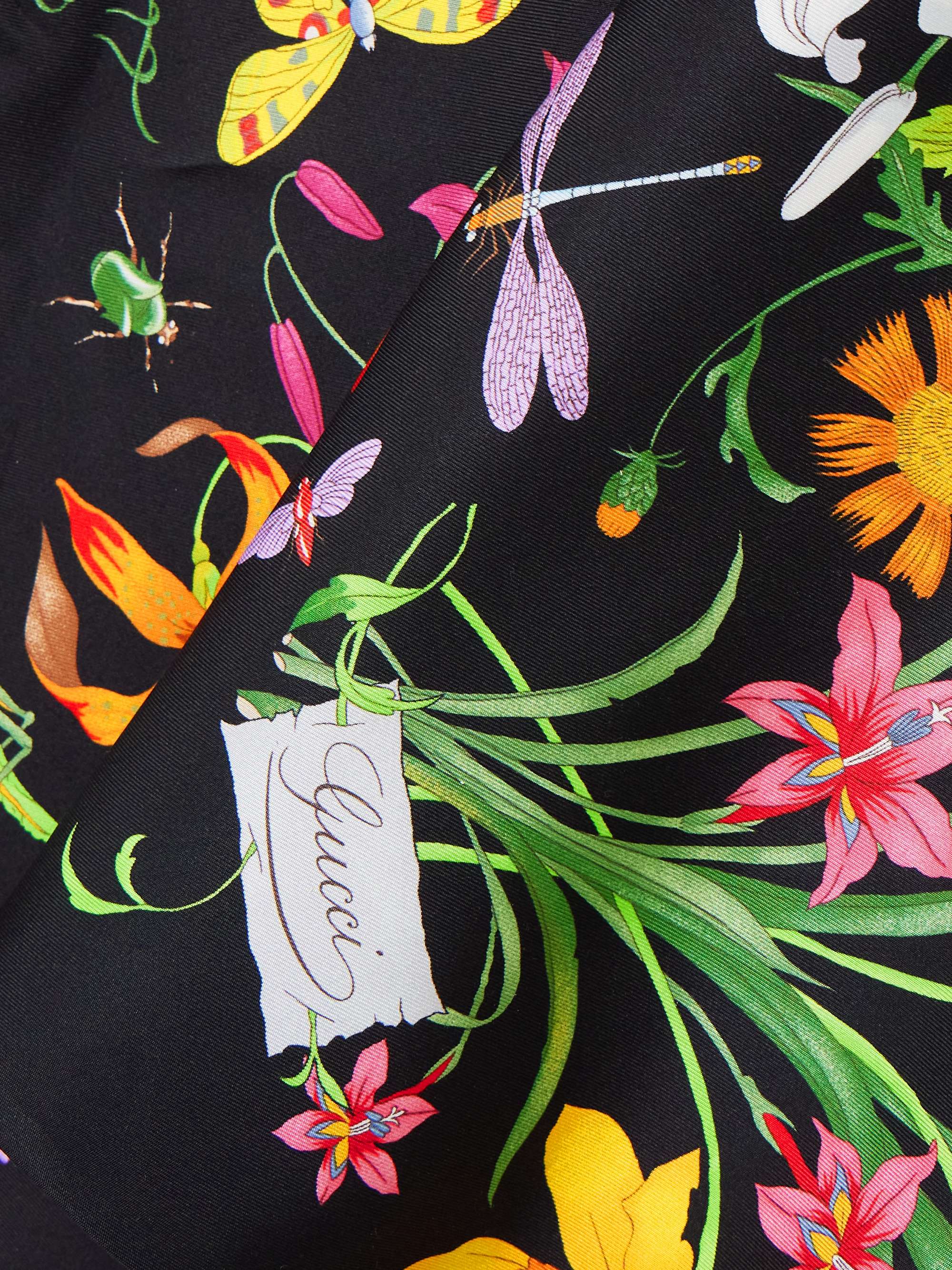 Print silk-twill halterneck top view
