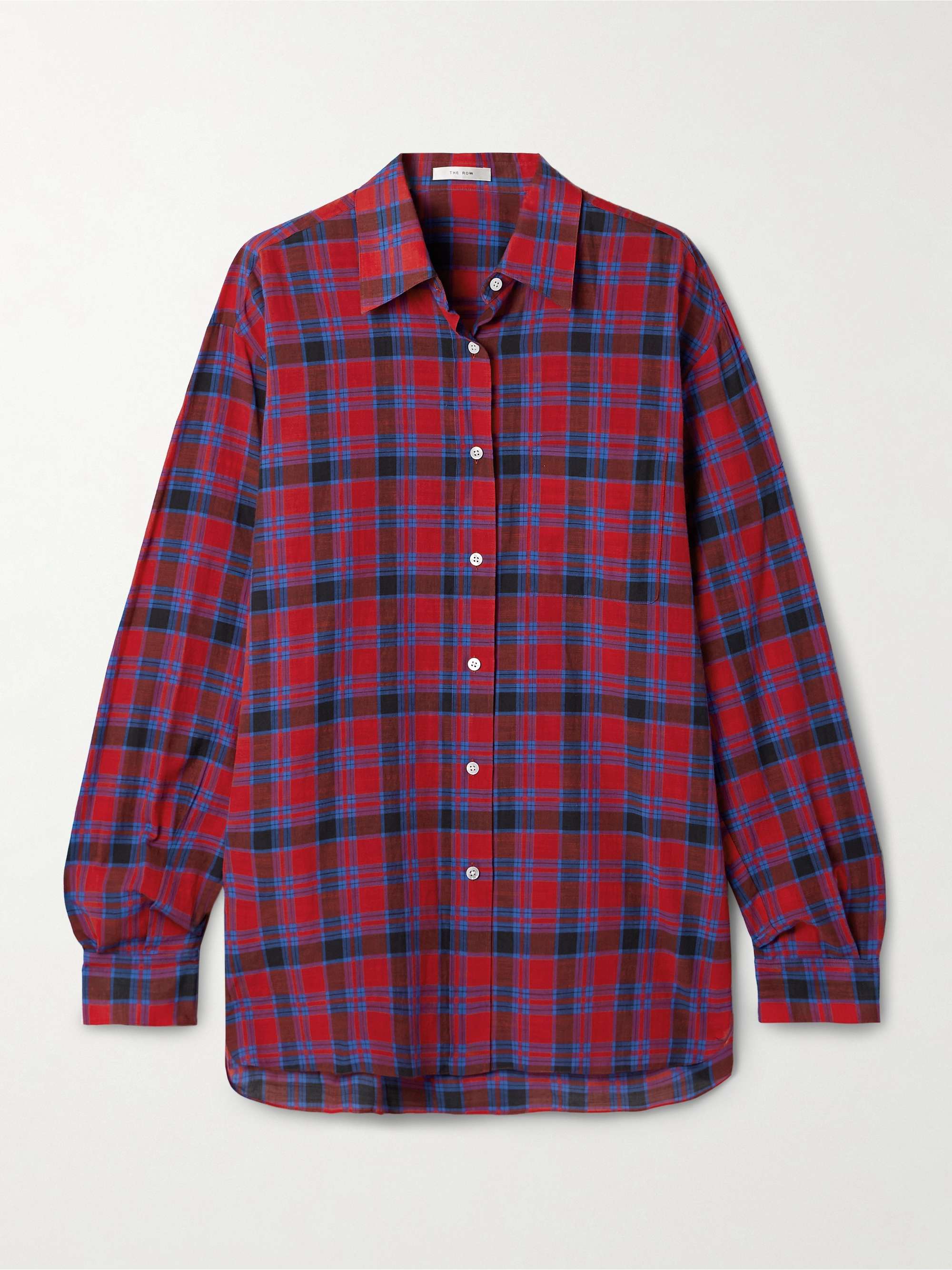 Nesson oversized checked cotton-voile shirt view