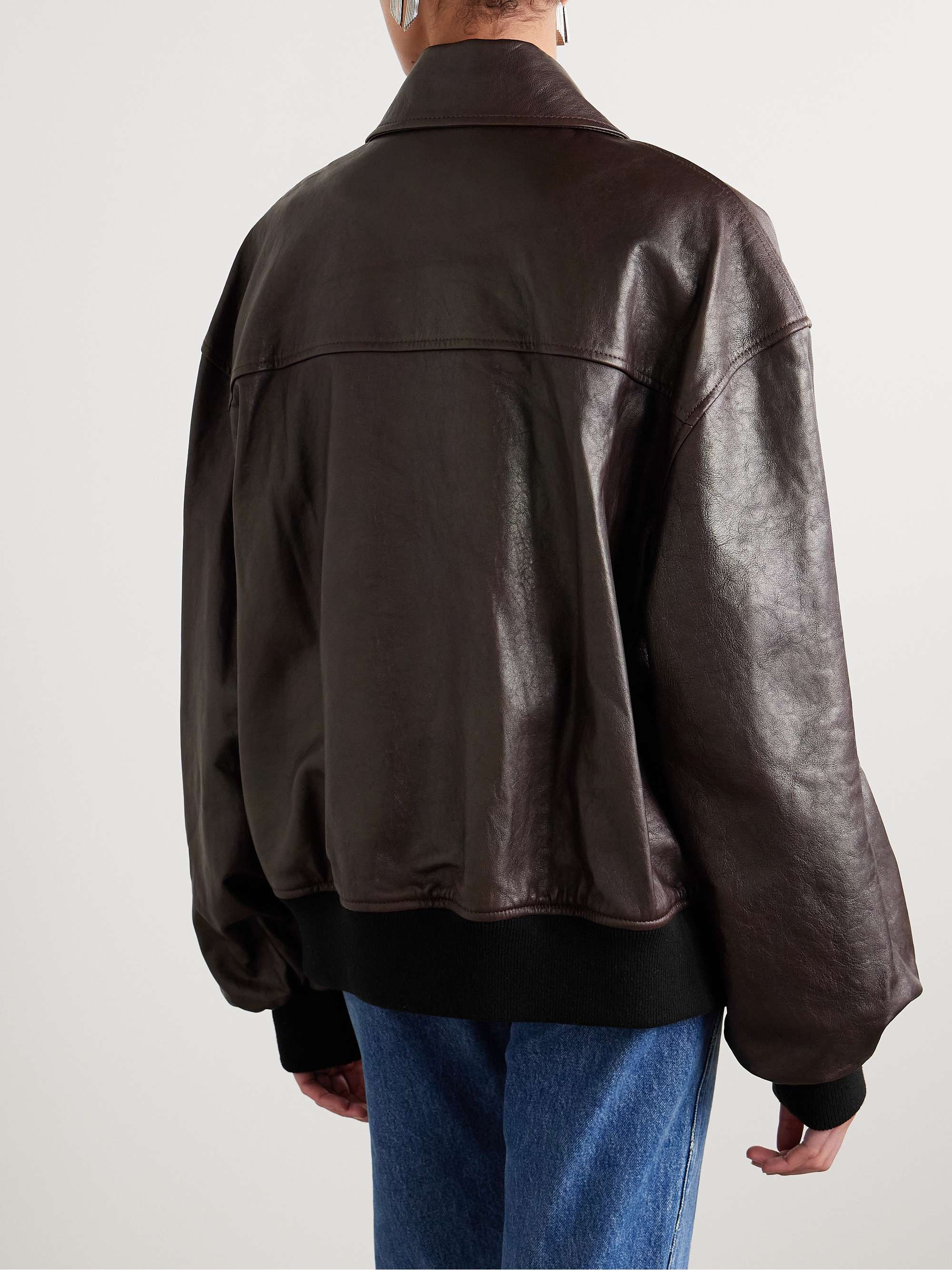 Shelman leather bomber jacket view
