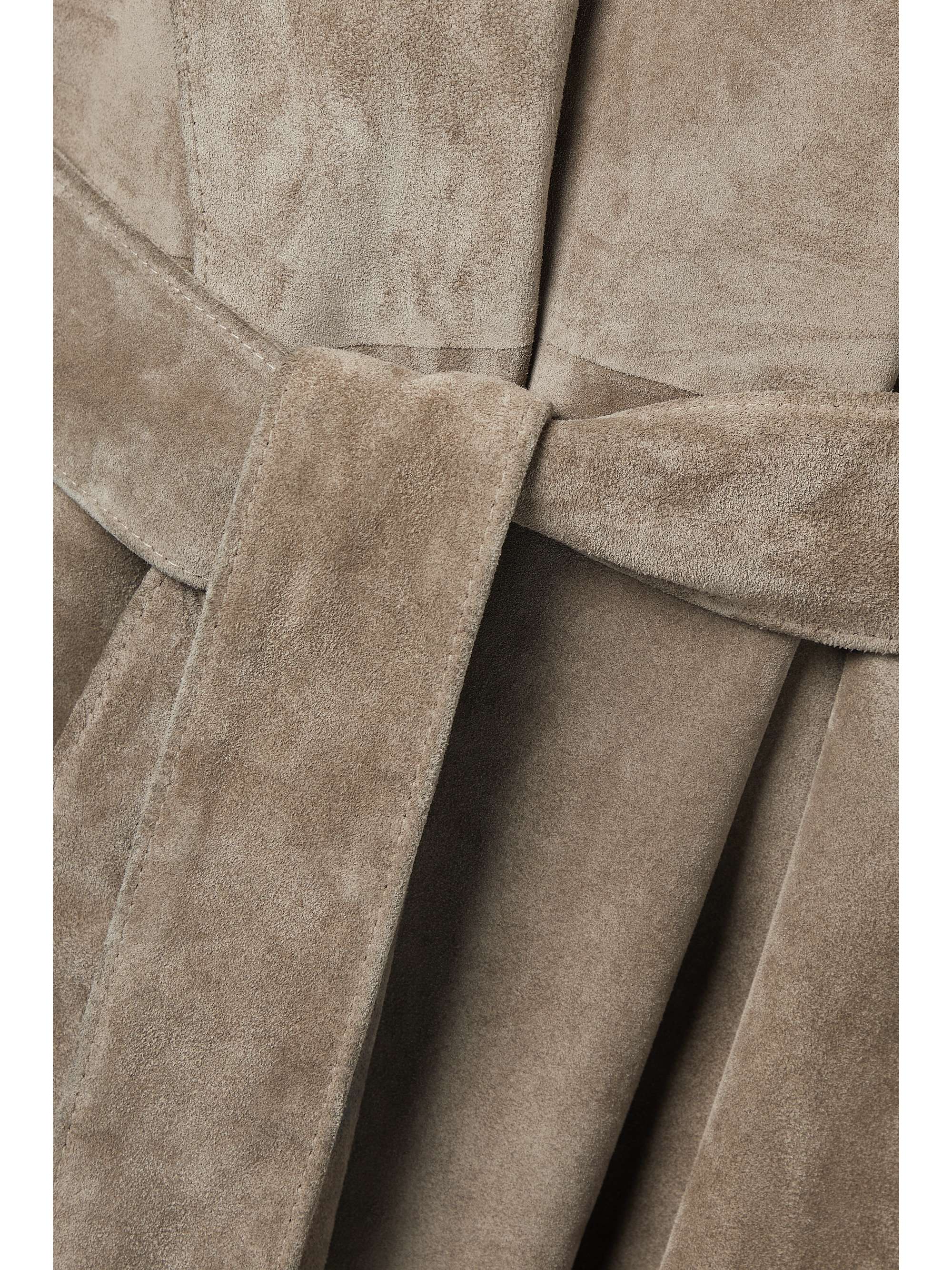 Poseidone oversized belted suede coat view