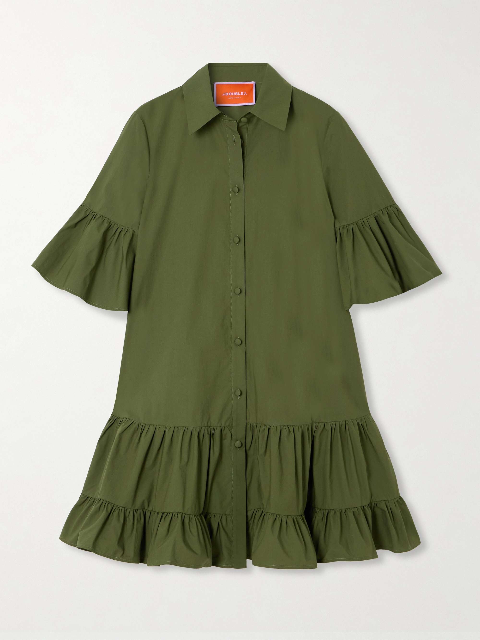 Choux ruffled tiered cotton-poplin mini dress view