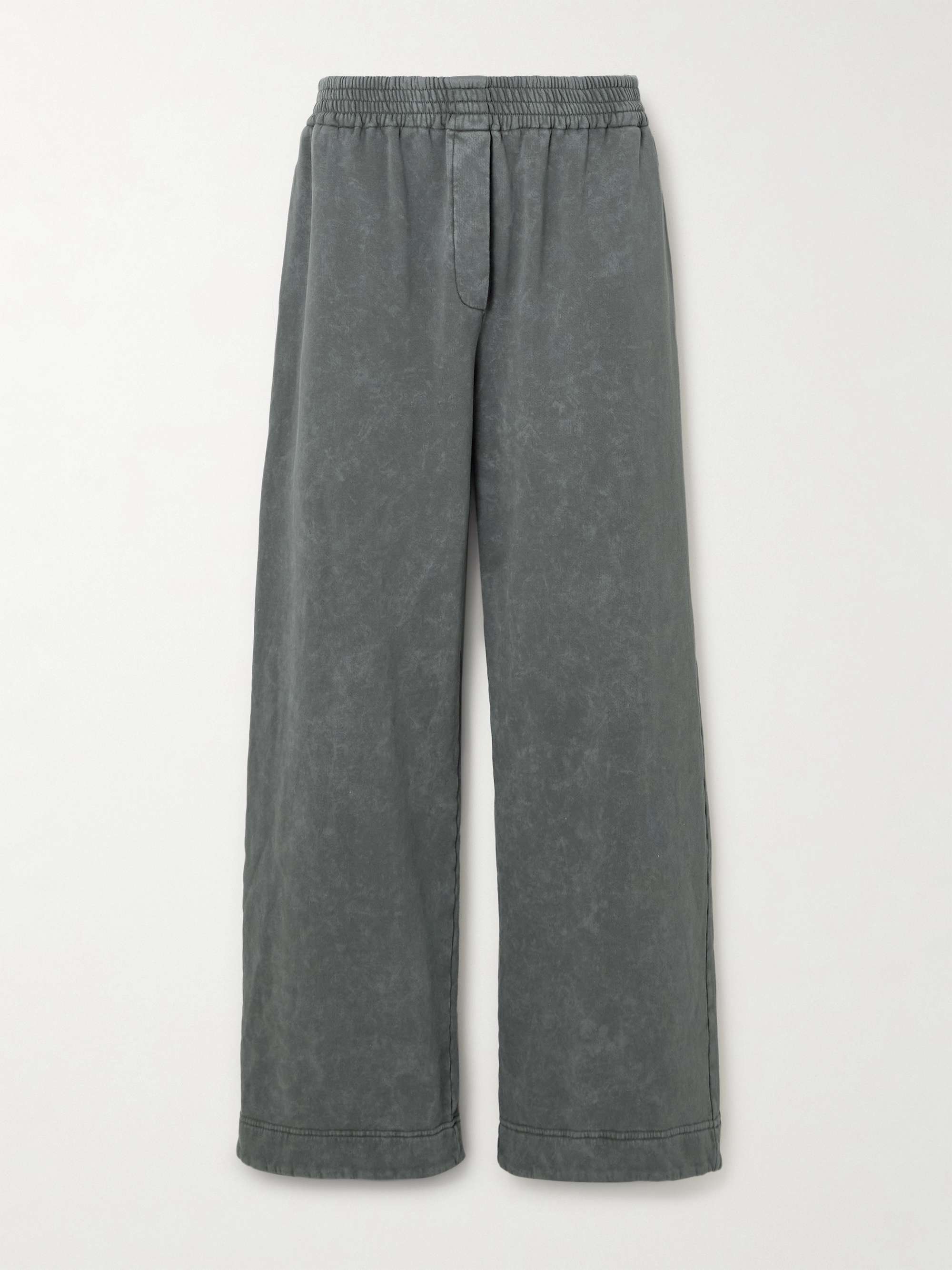 Acid-wash cotton-blend jersey track pants view