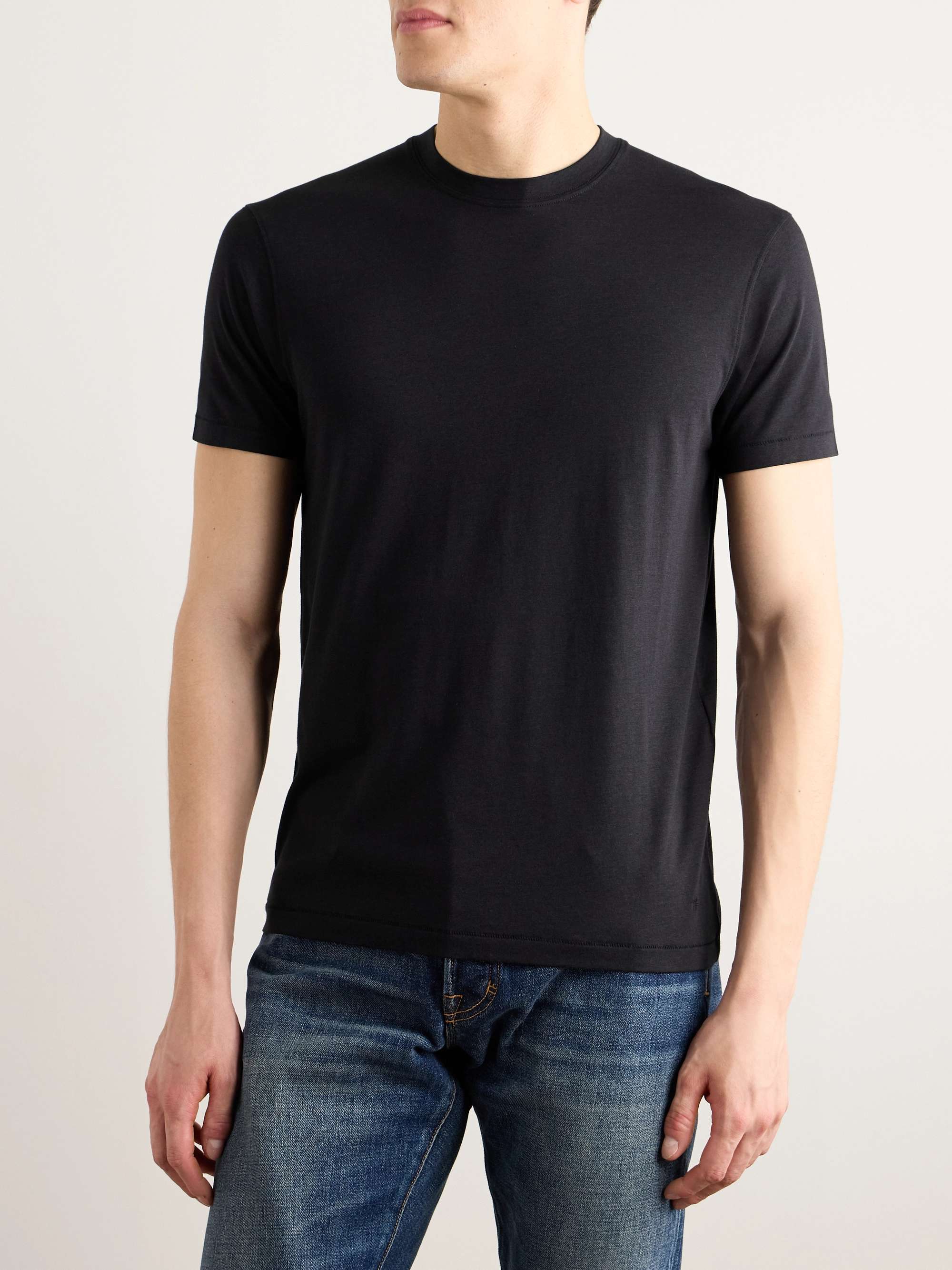 Slim-Fit Lyocell and Cotton-Blend T-Shirt view