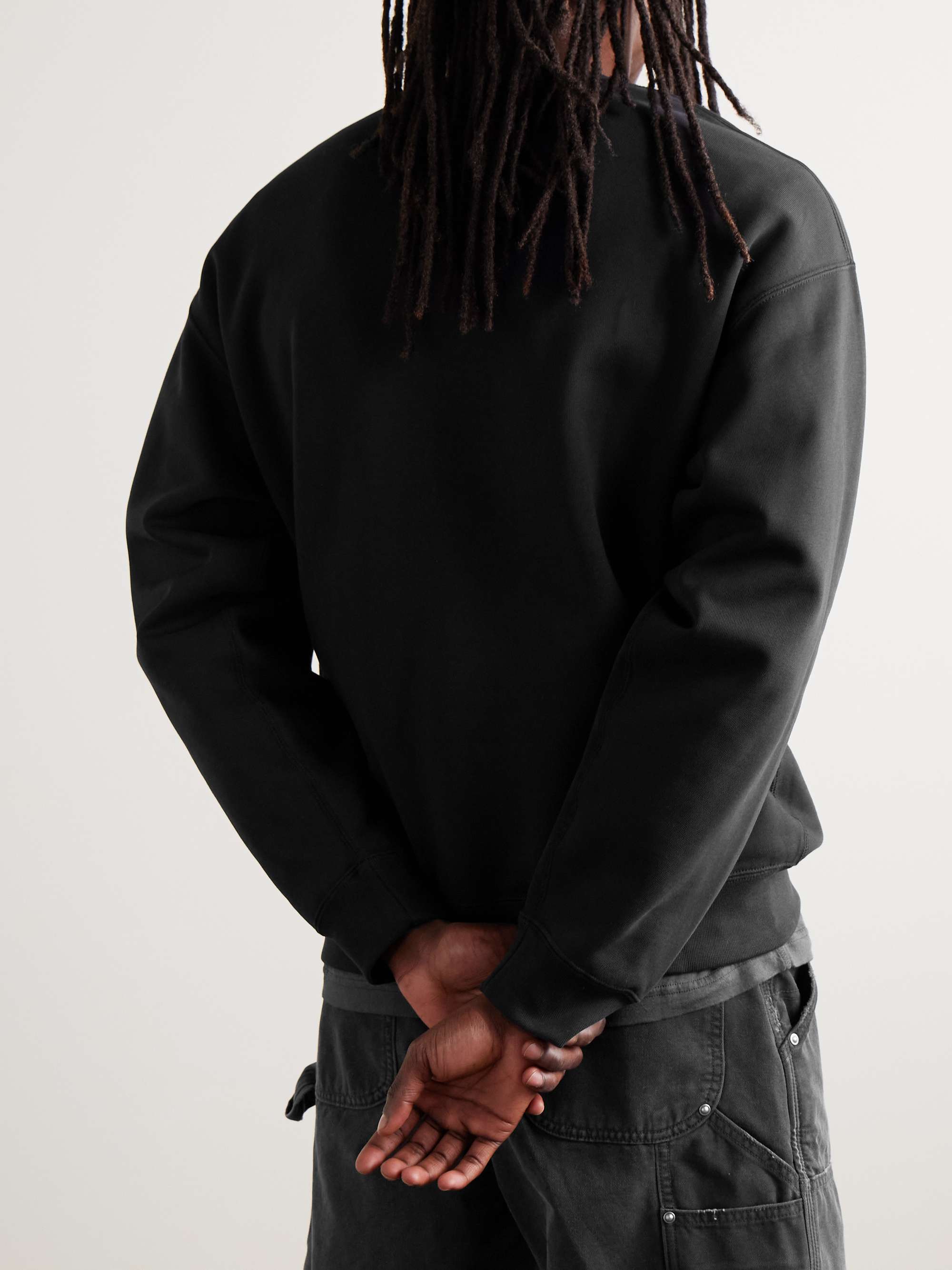 Solo Swoosh Logo-Embroidered Cotton-Blend Jersey Sweatshirt view