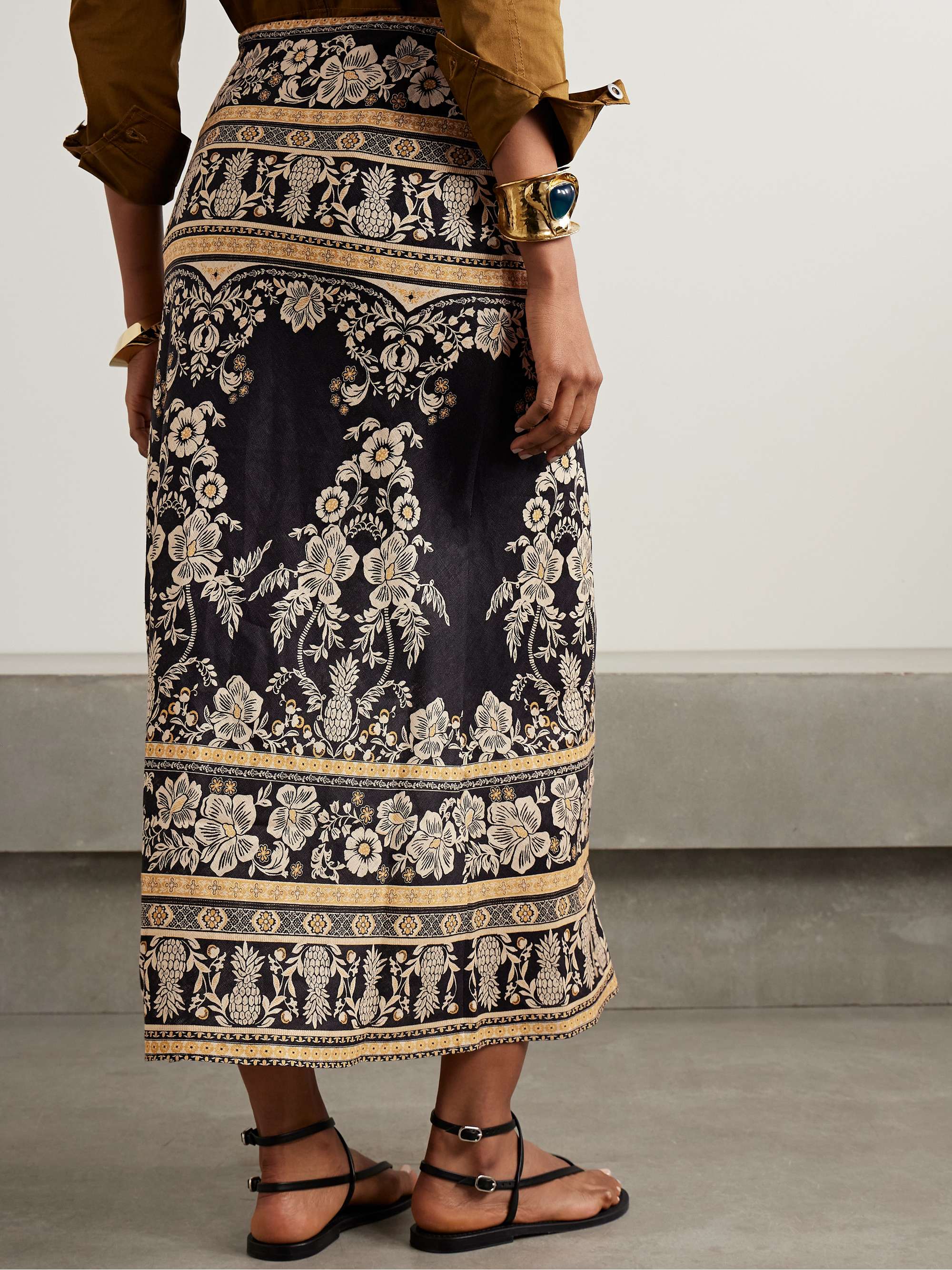 Balance printed linen maxi skirt view